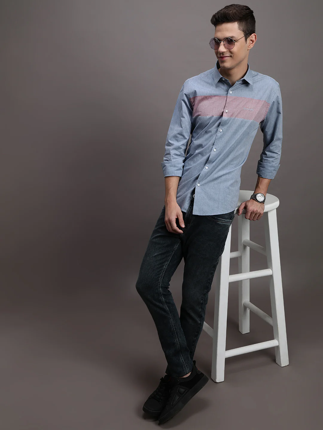 Blue Striped Casual Full Sleeve 100% Cotton Shirt