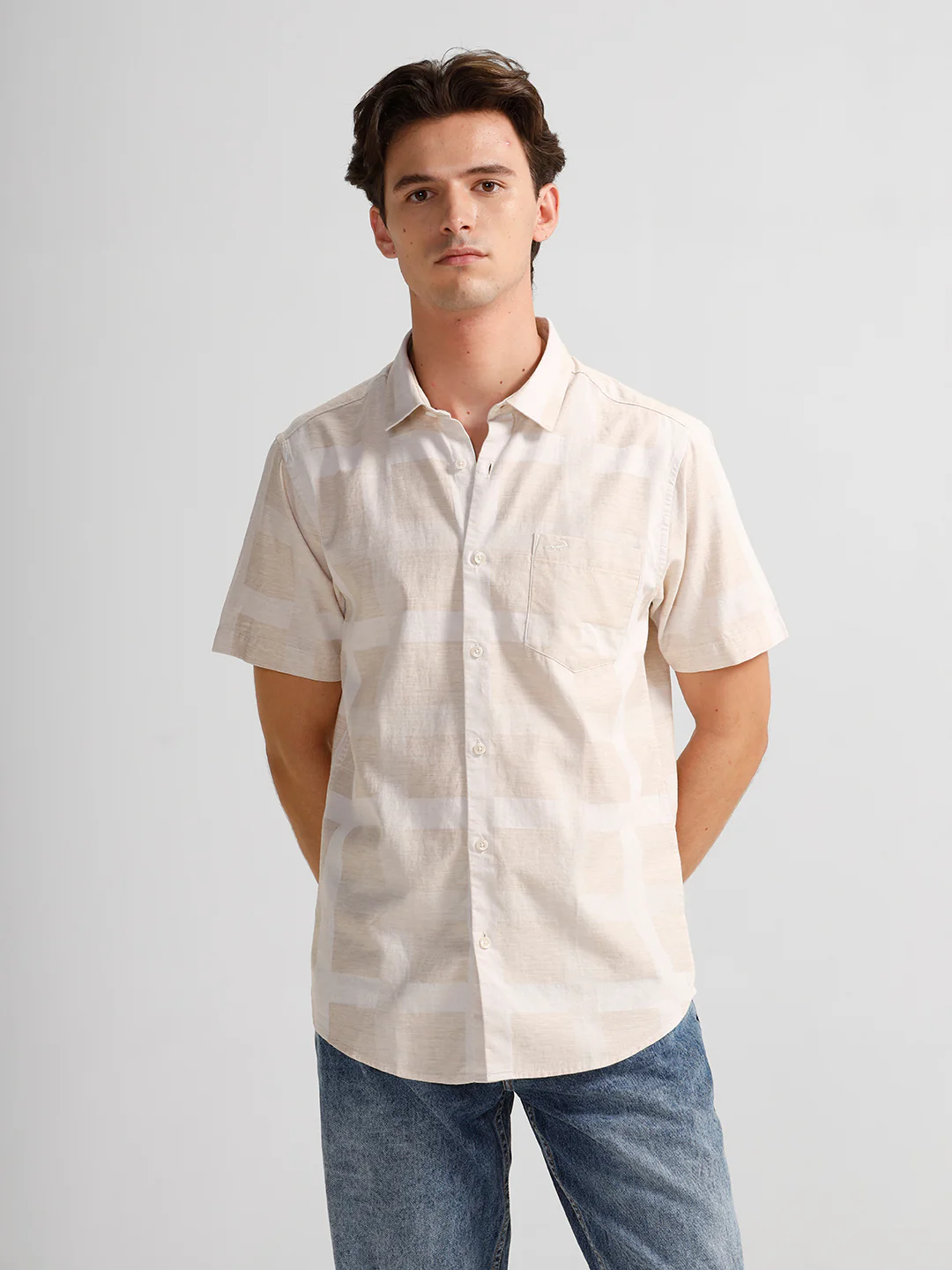 Melange Self Checks Shirt