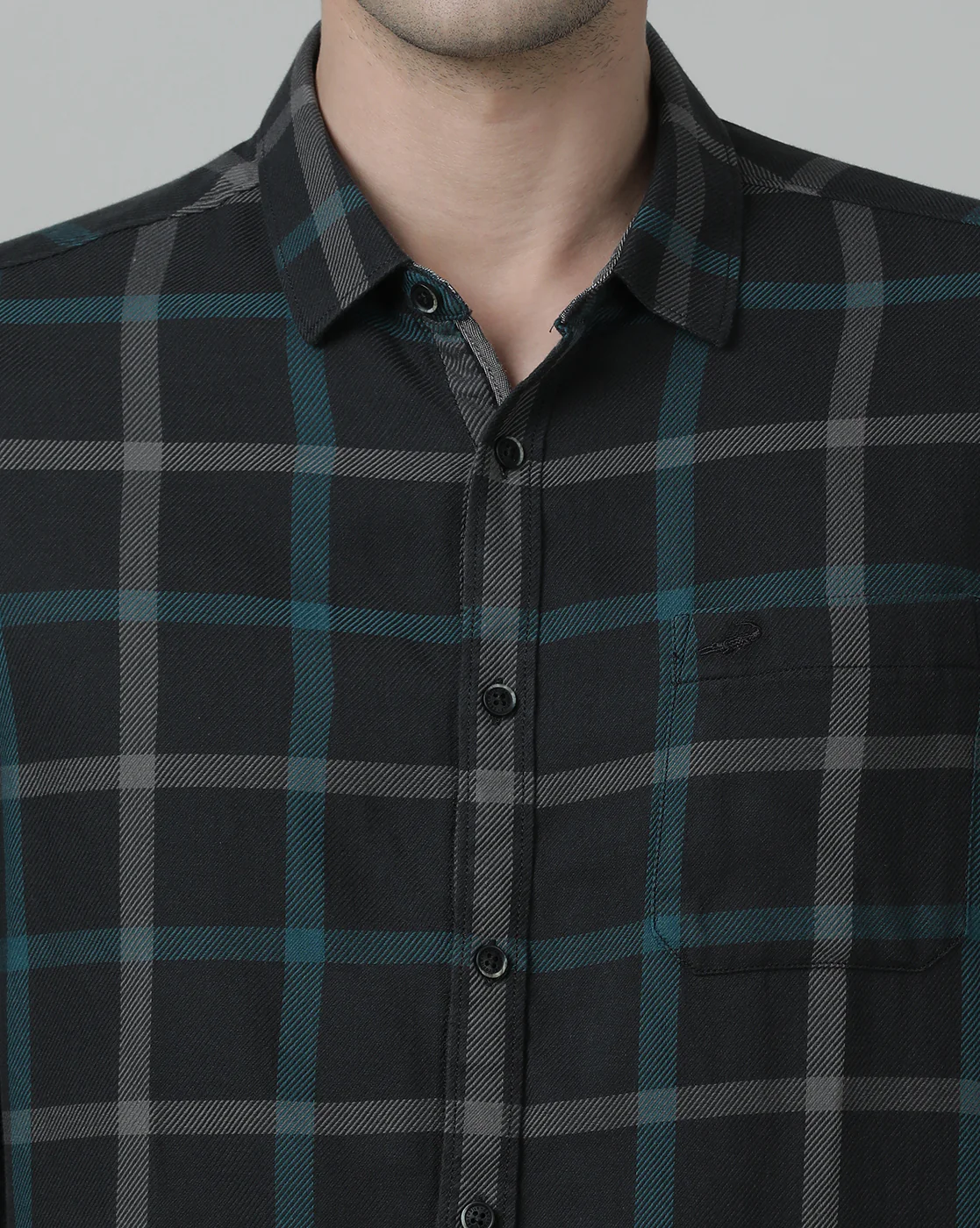 Casual Black Checked Full Sleeve 100% Cotton Shirt