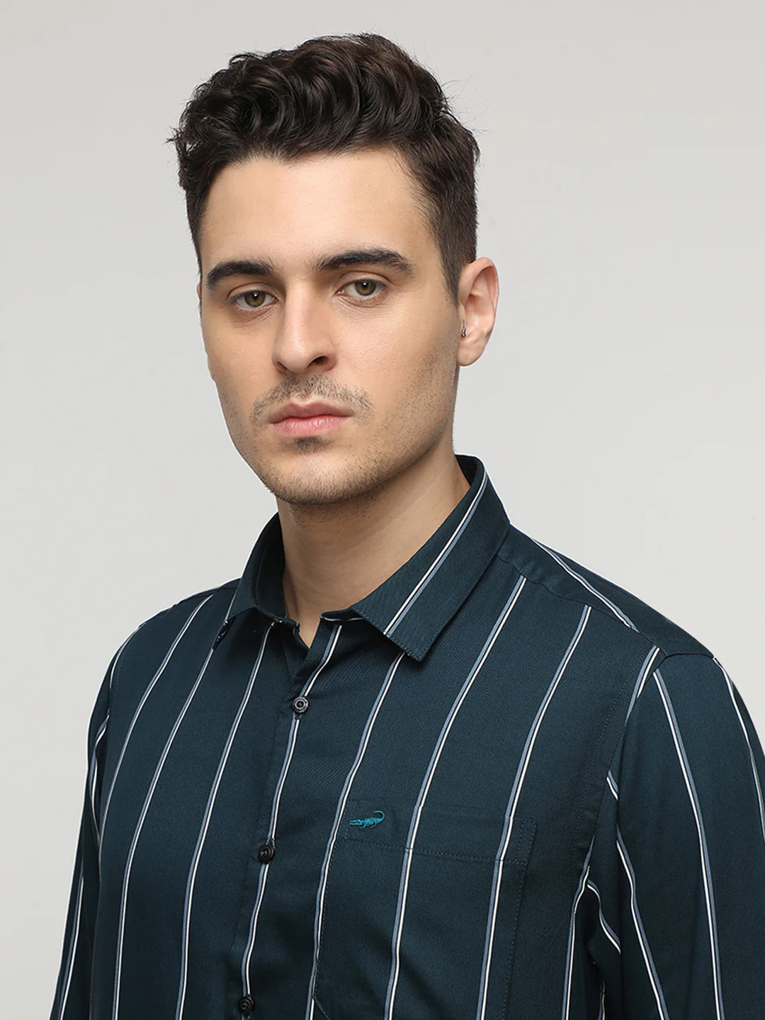 Green Stripe Fluid Shirt