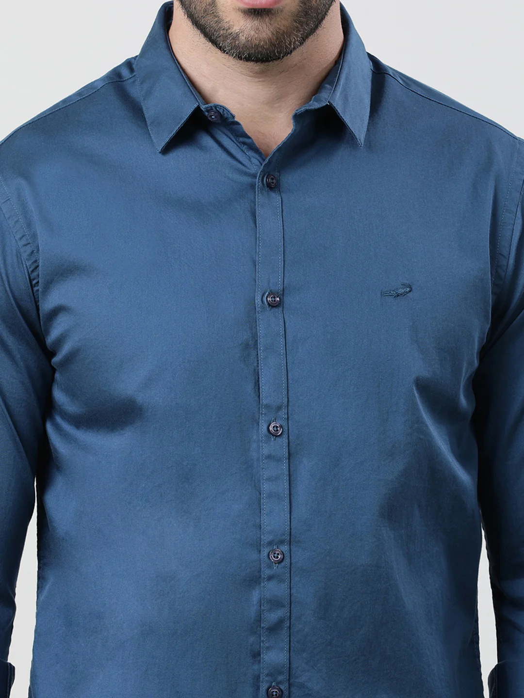 Royal Blue Solid Full Sleeve 100% Cotton Shirt