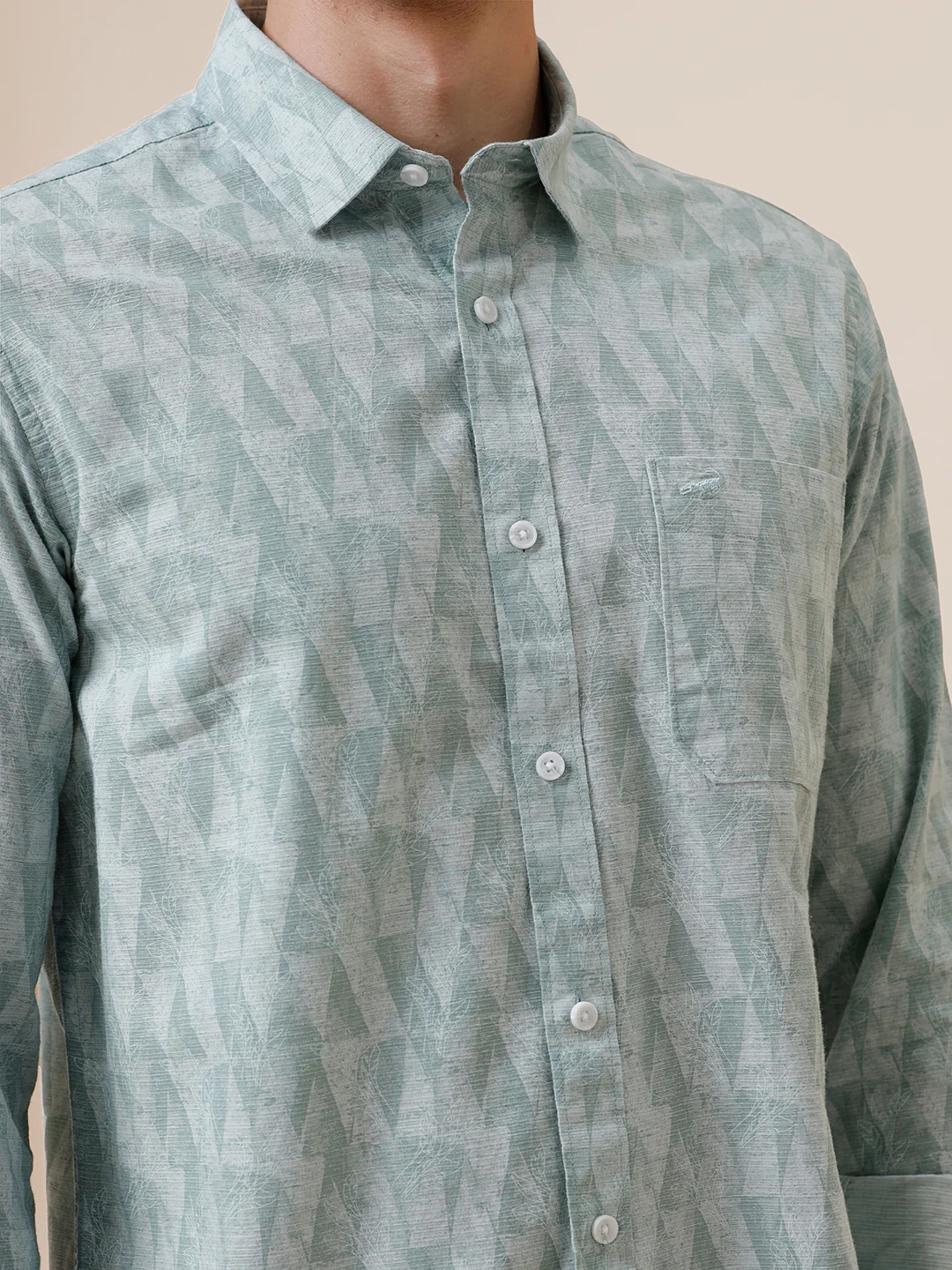 Cotton Printed Textured Shirt