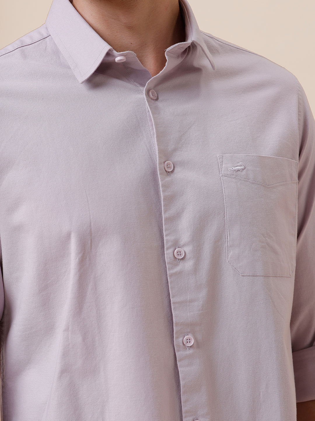 Cotton Stretch Oxford Purple Shirt