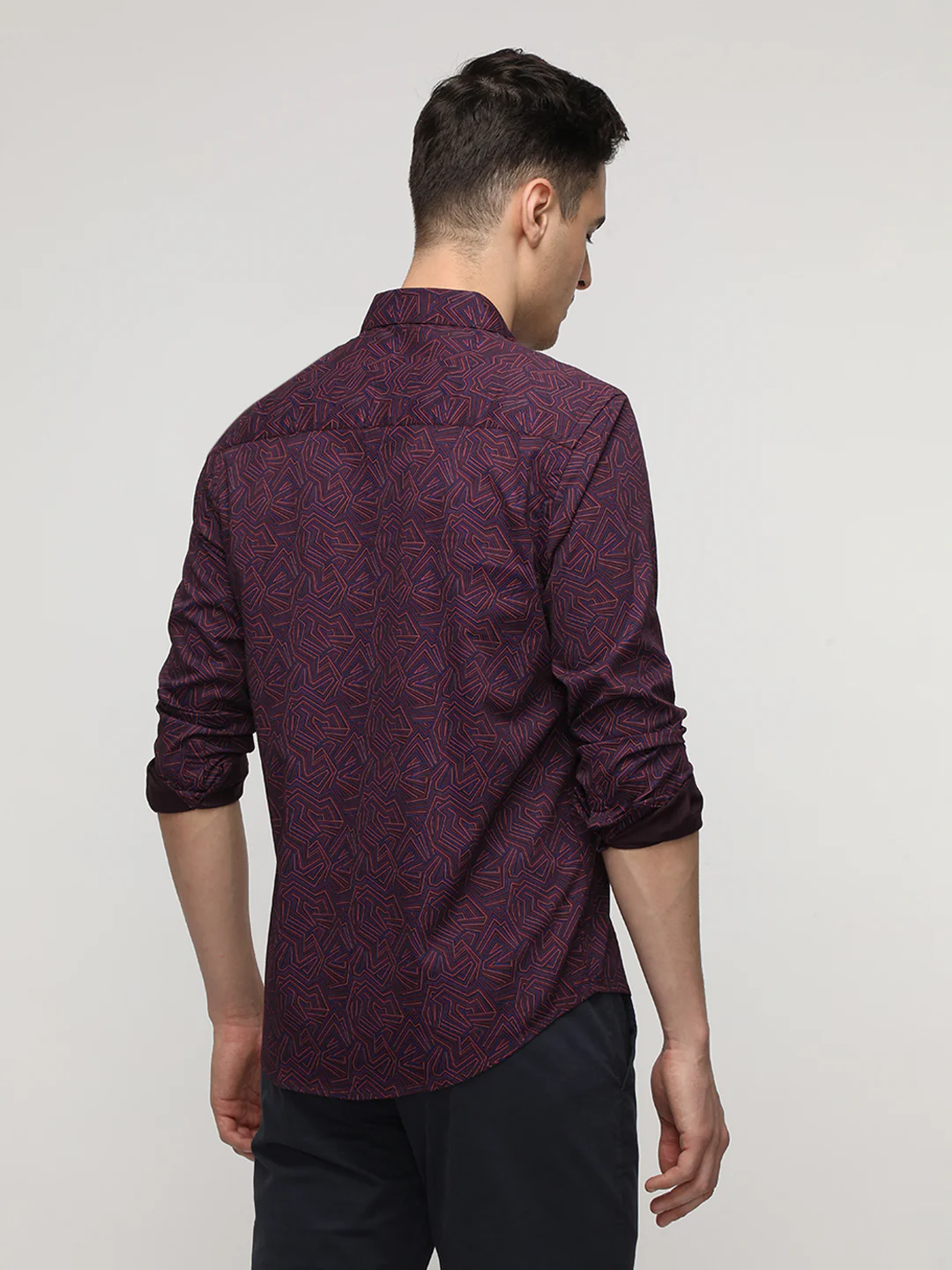Wine Abstract Print Premium Textured Shirt