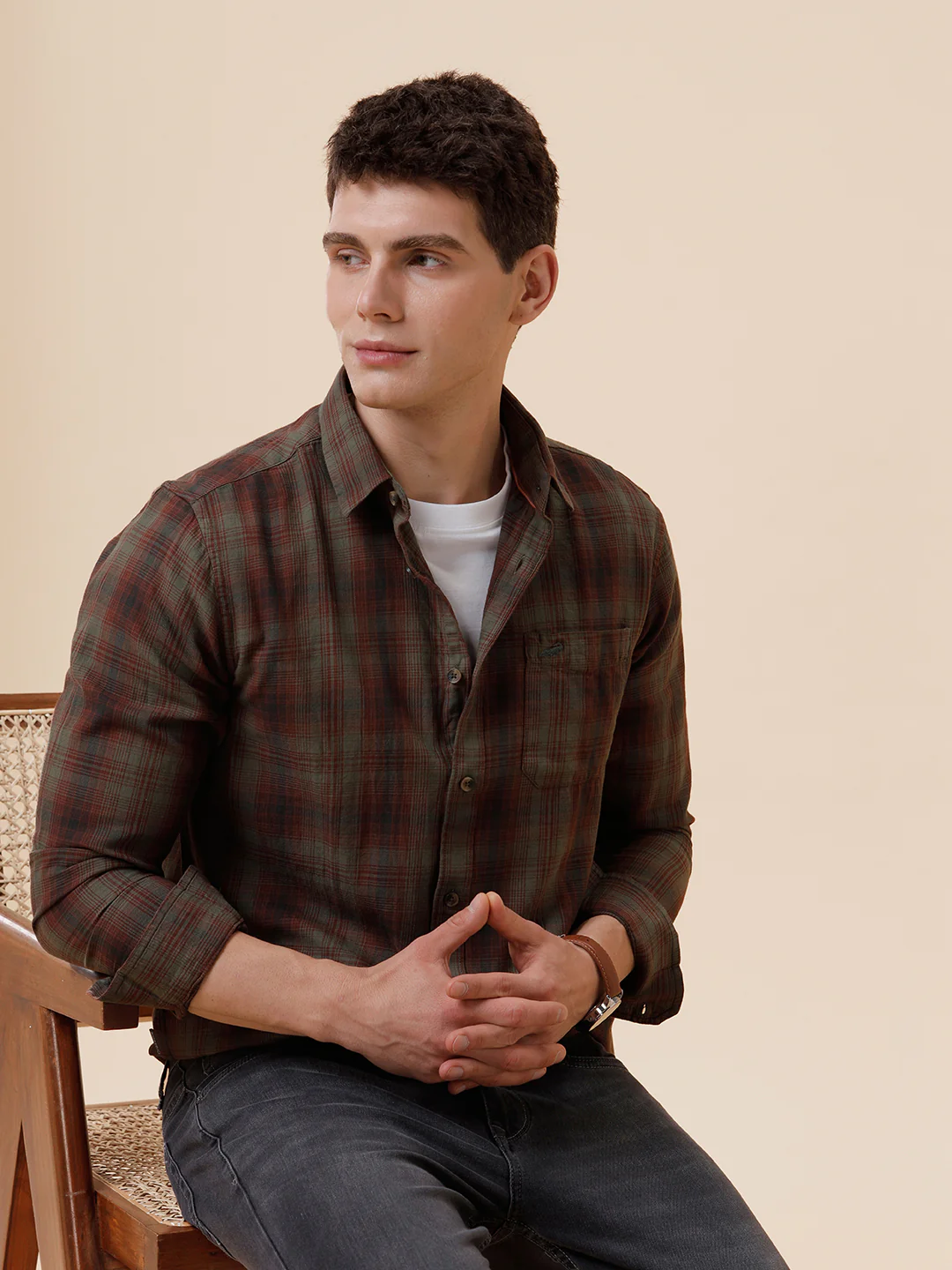 100% Cotton Garment Dyed Light Weight Checks Shirt