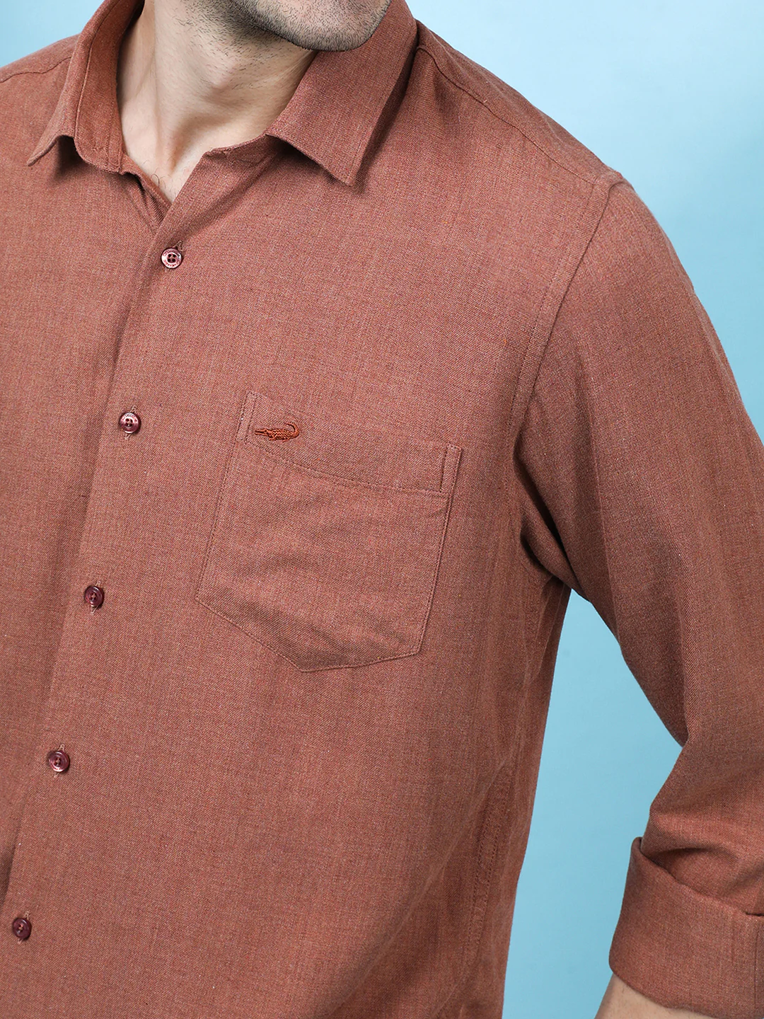 Ultra Soft Premium Viscose Melange Shirt Rust