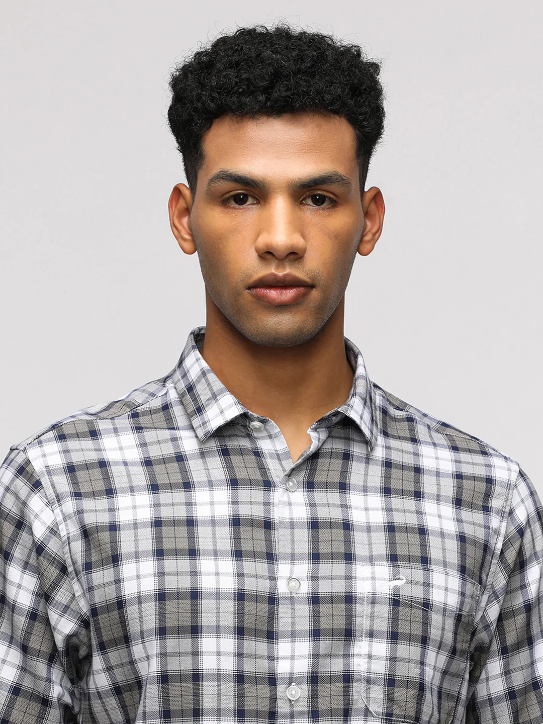 Half Sleeve White Checked Shirt for Classic Style