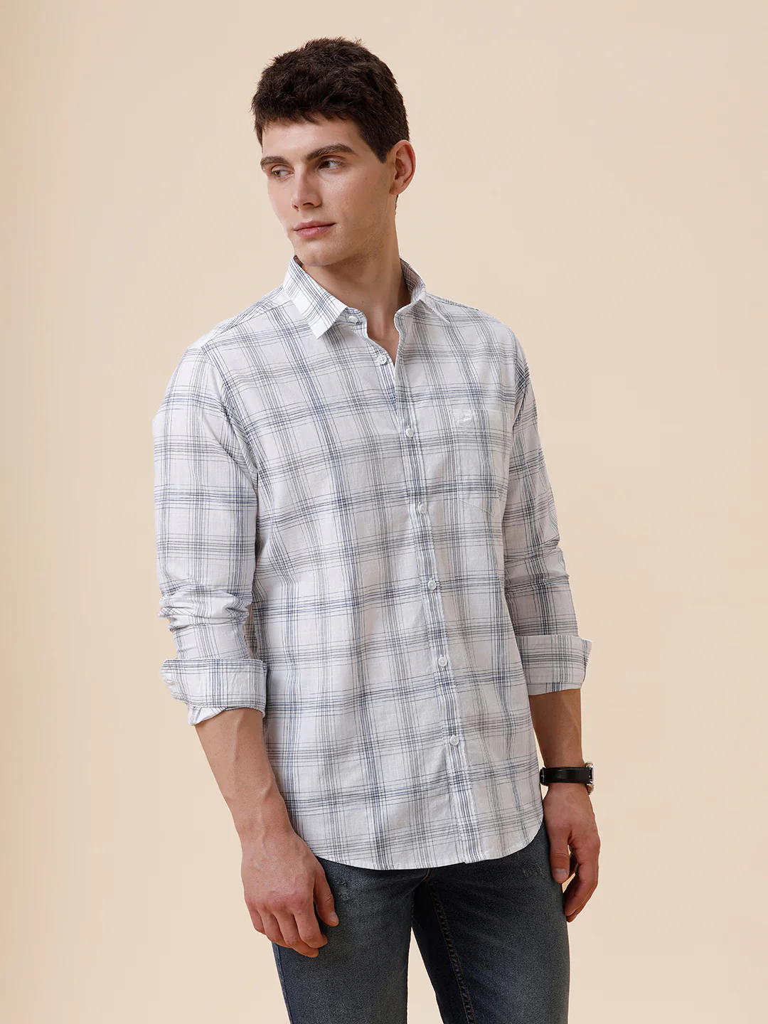 Cotton Checked Textured Shirt