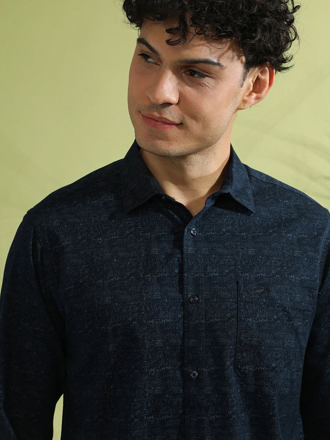 Printed Comfort Shirt in Navy