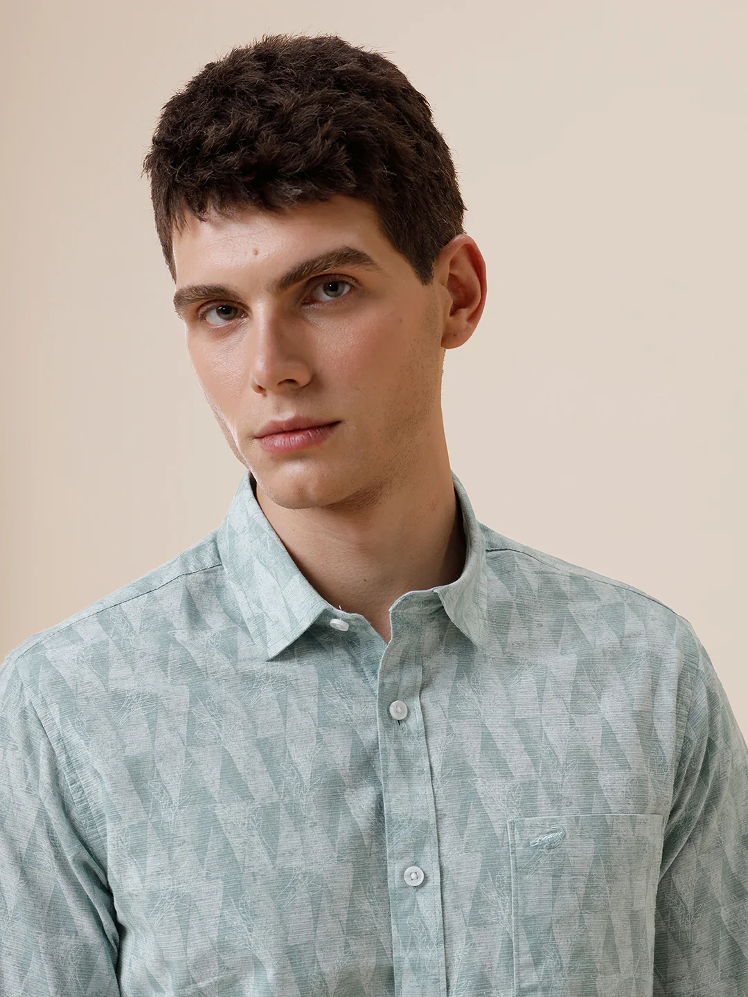 Cotton Printed Textured Shirt