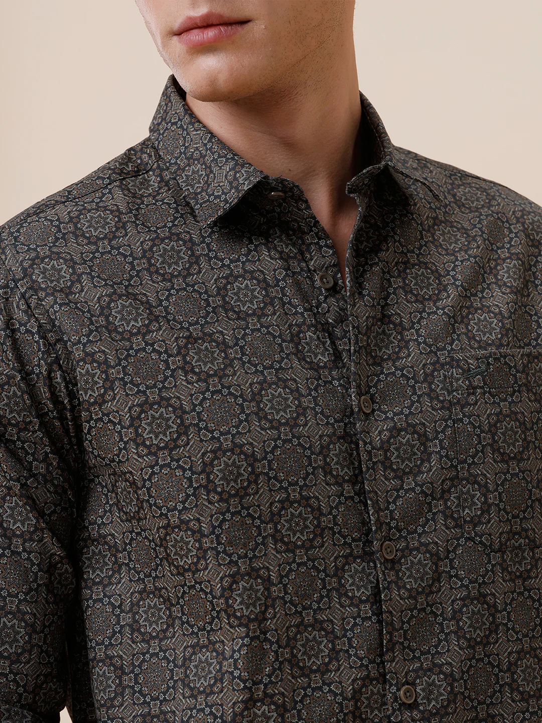 Cotton Green Printed Shirt