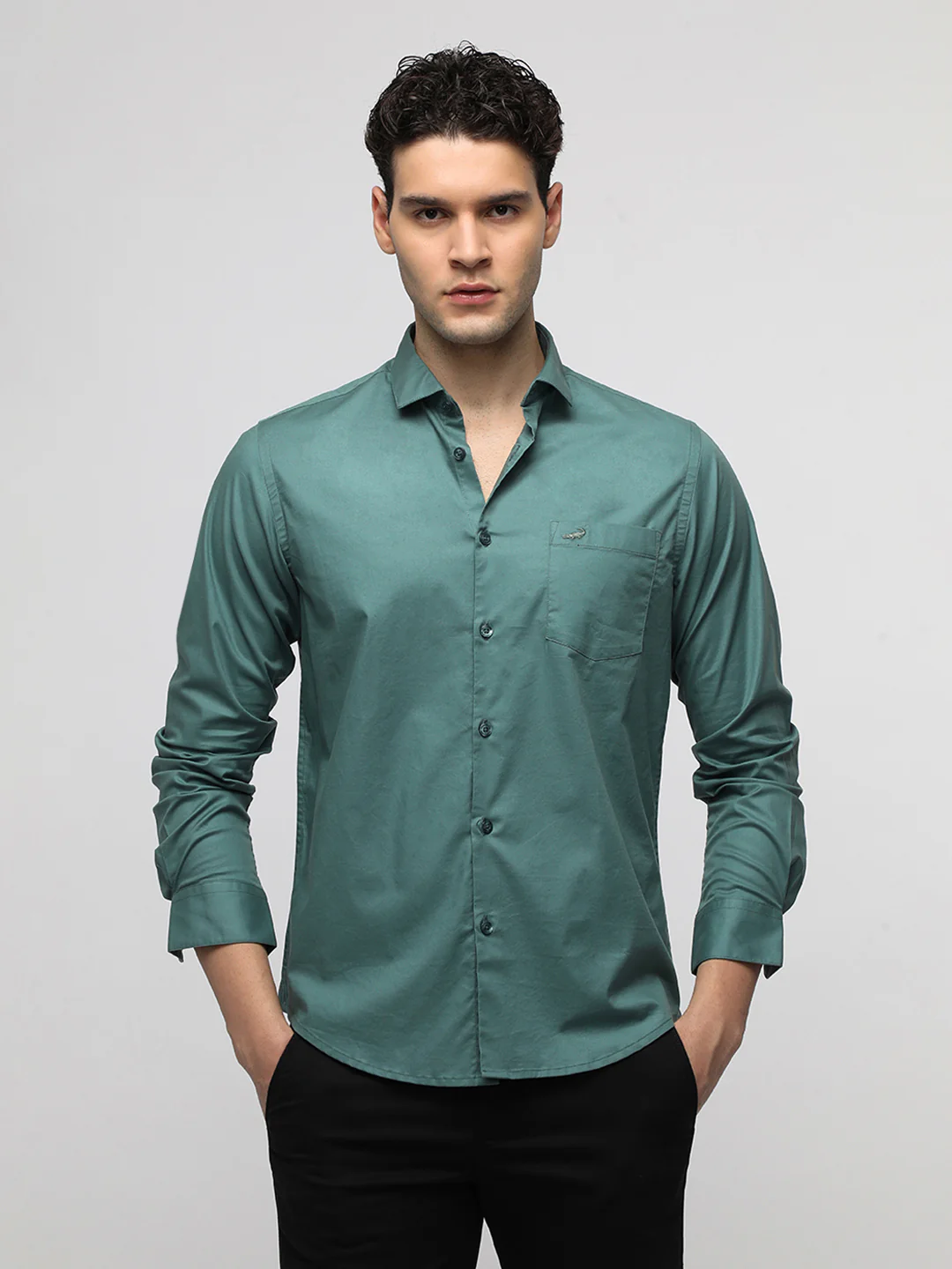 Green Mercerized Premium Stretch Shirt