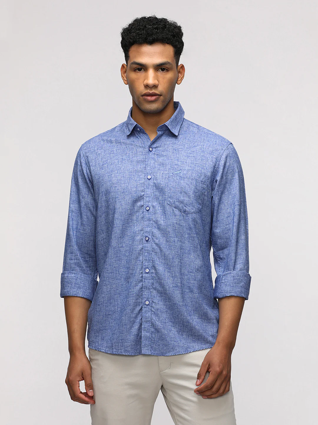 Comfort Fit Sport Blue Shirt for Casual Elegance