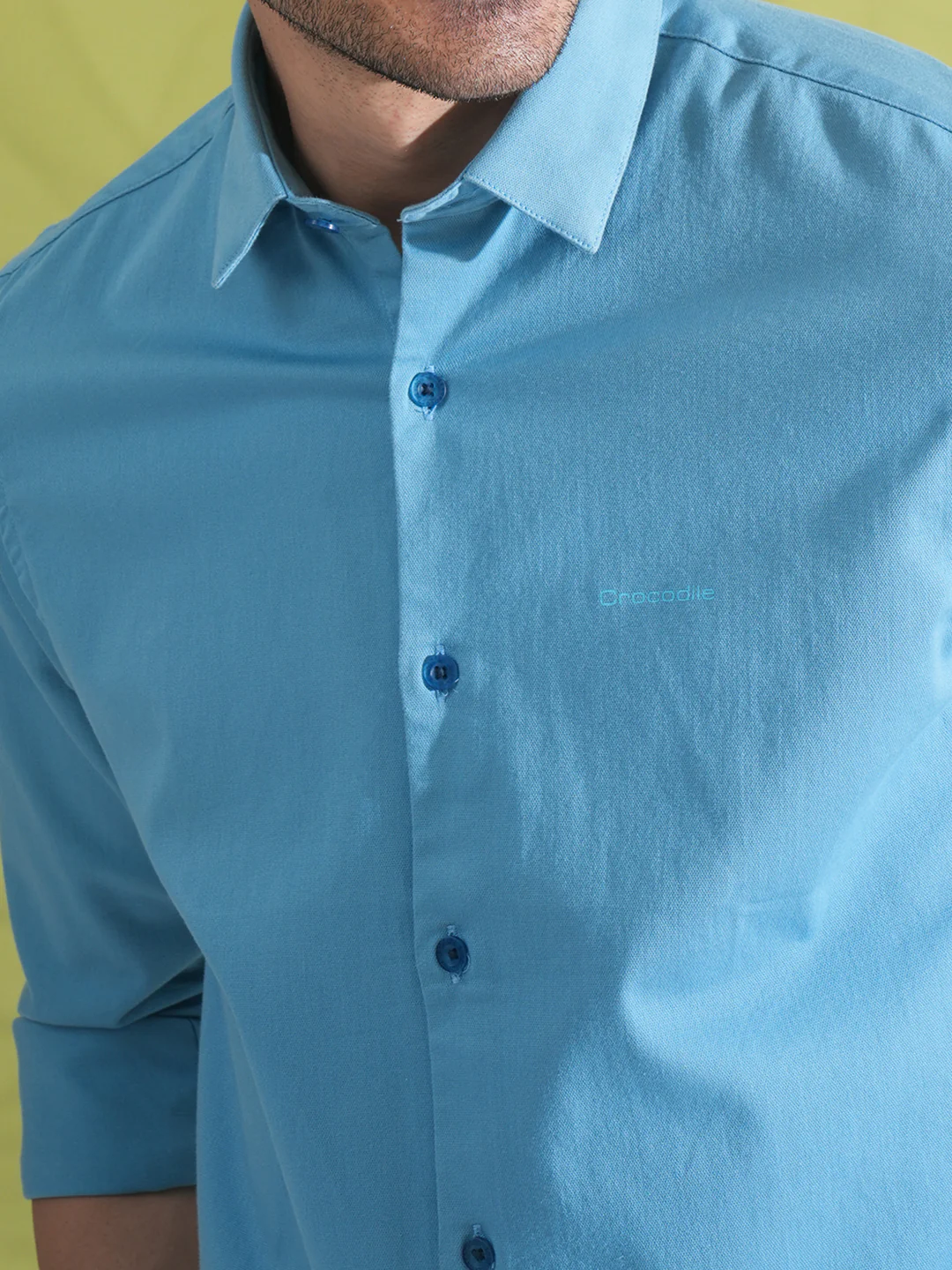 Textured Stretch Shirt Blue