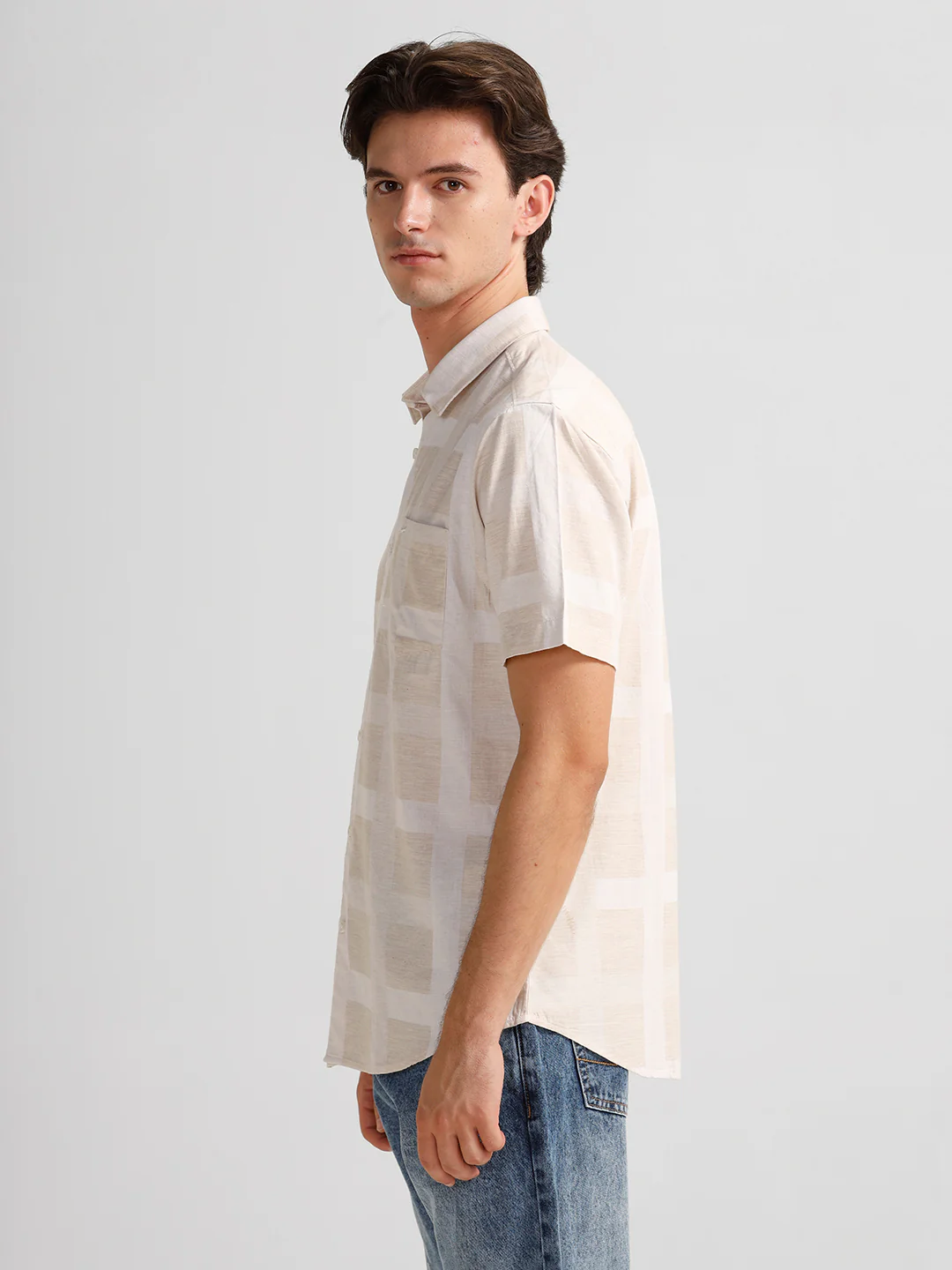 Melange Self Checks Shirt