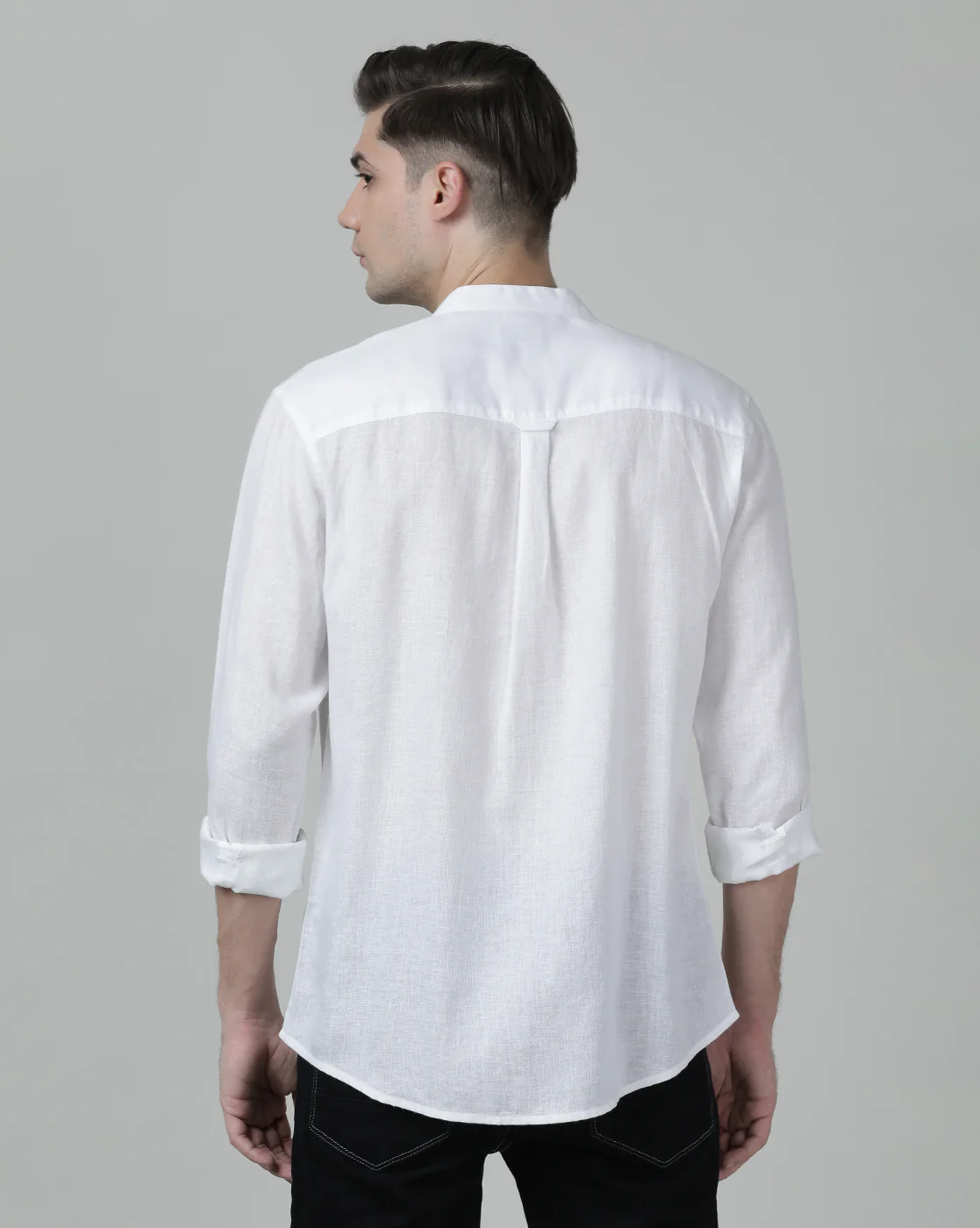 Off White Solid Full Sleeve Shirt