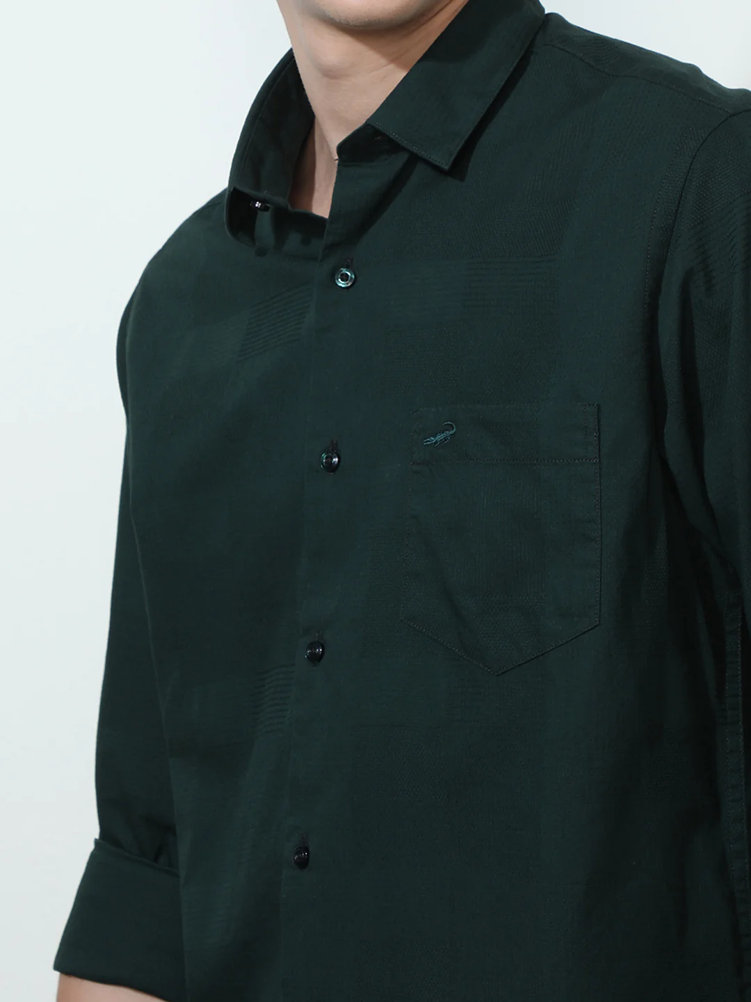 Solid Green Full Sleeve Casual Shirt