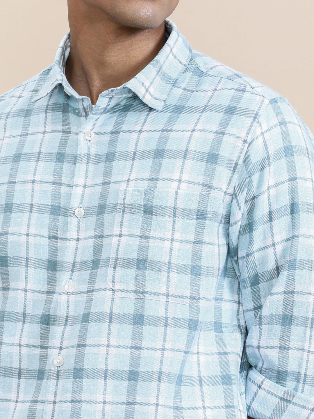 Textured Check Full Sleeve Shirt Green
