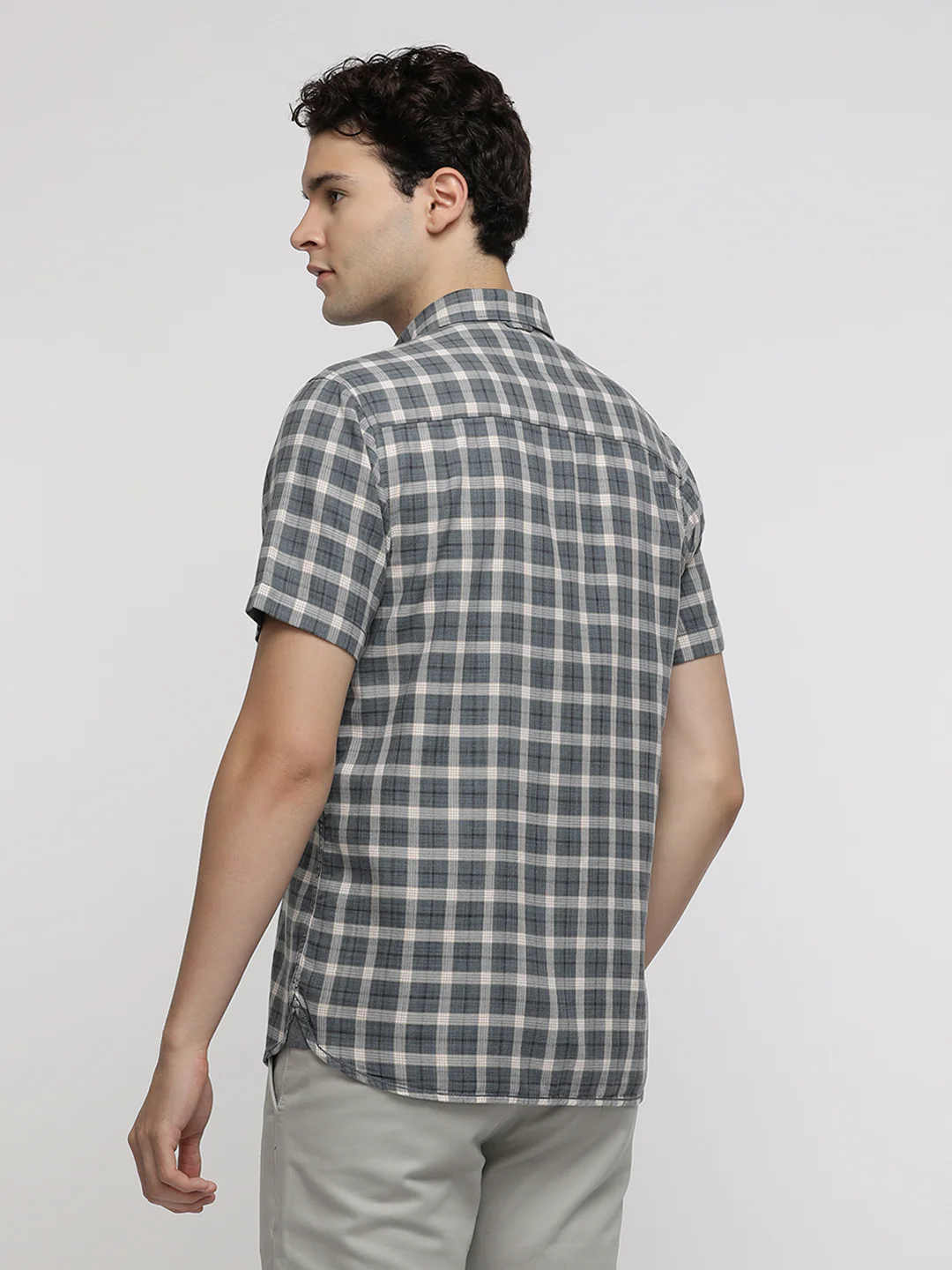 Blue Melange Check Shirt