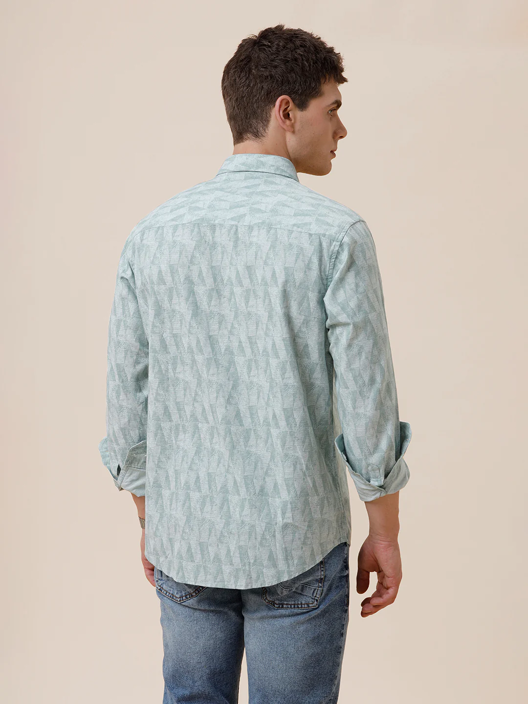 Cotton Printed Textured Shirt