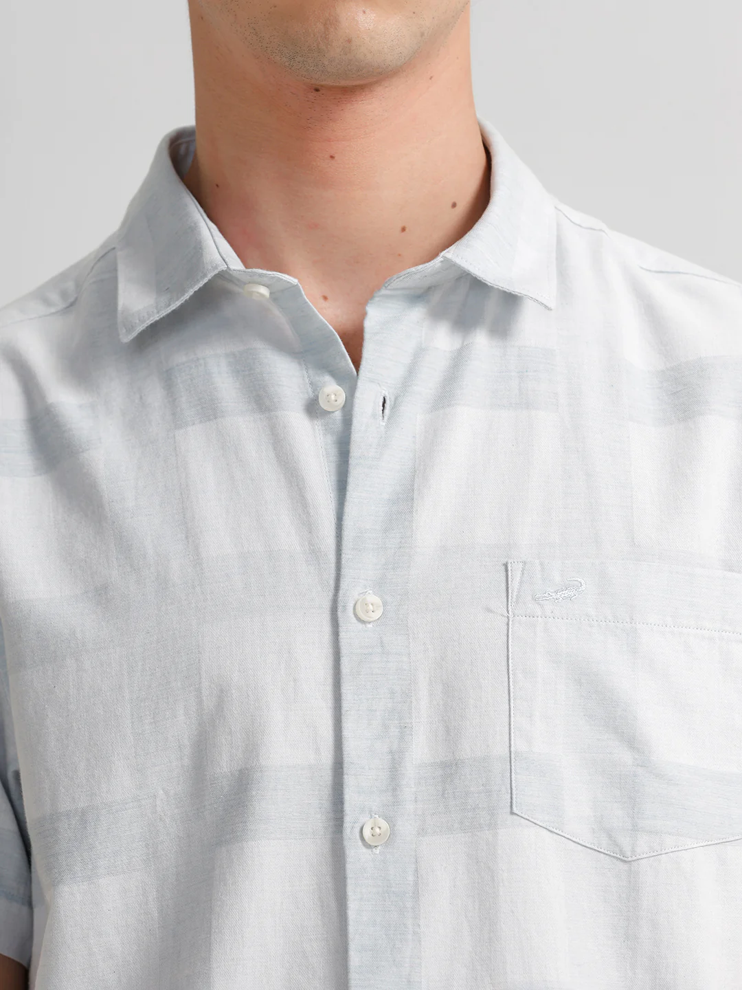 Blue Self Checked Shirt