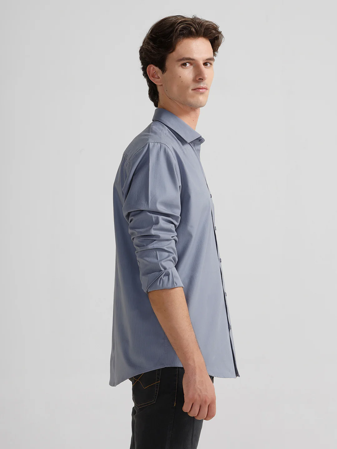 Self Stripe Smart Stretch Purple Shirt