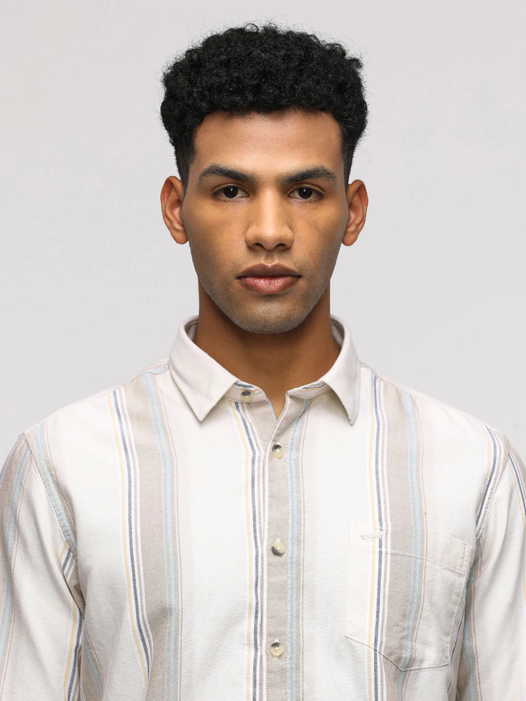 Comfort Fit Sport Beige Shirt for Elegant Style