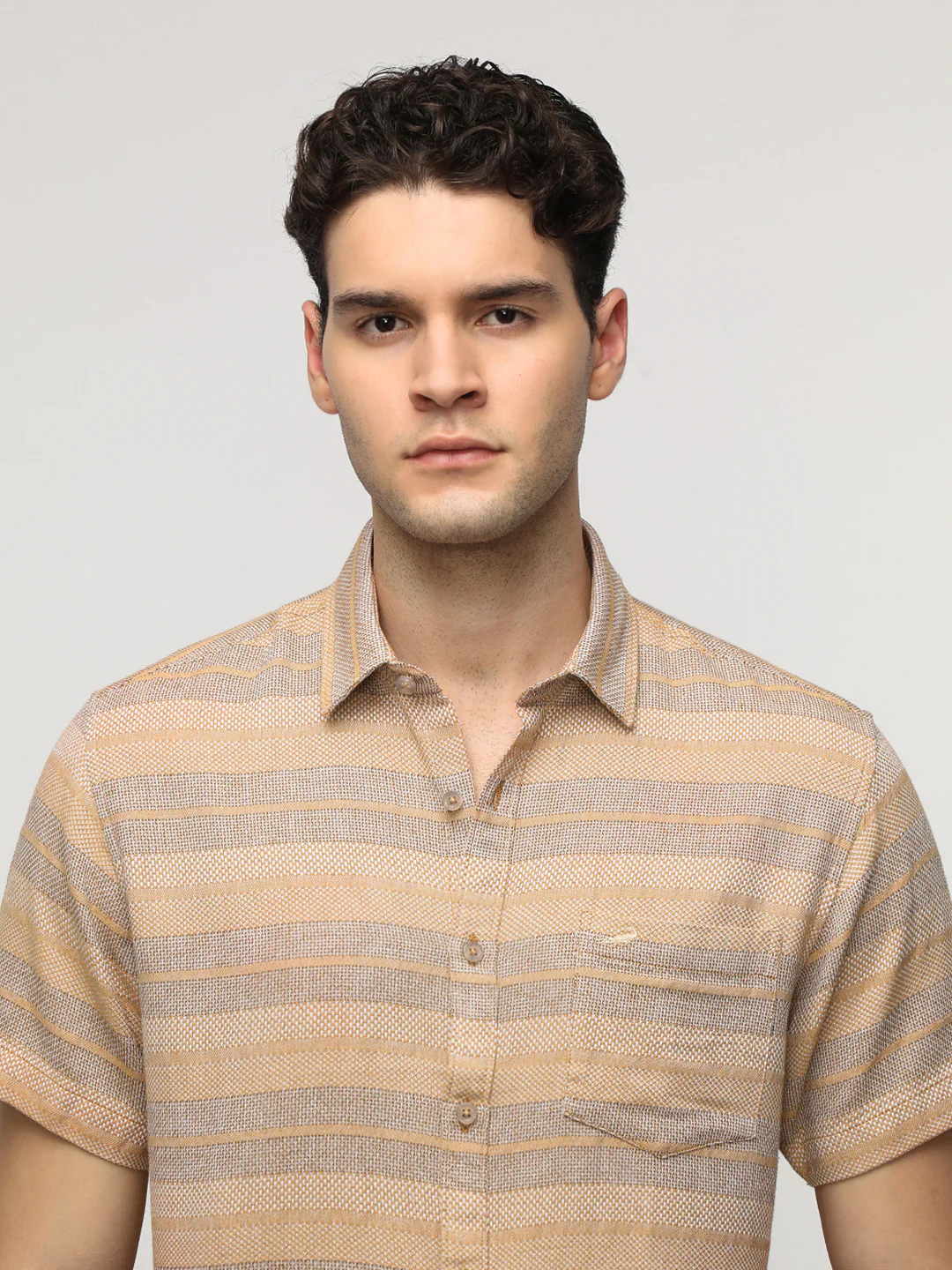 Beige Unique Structure Shirt