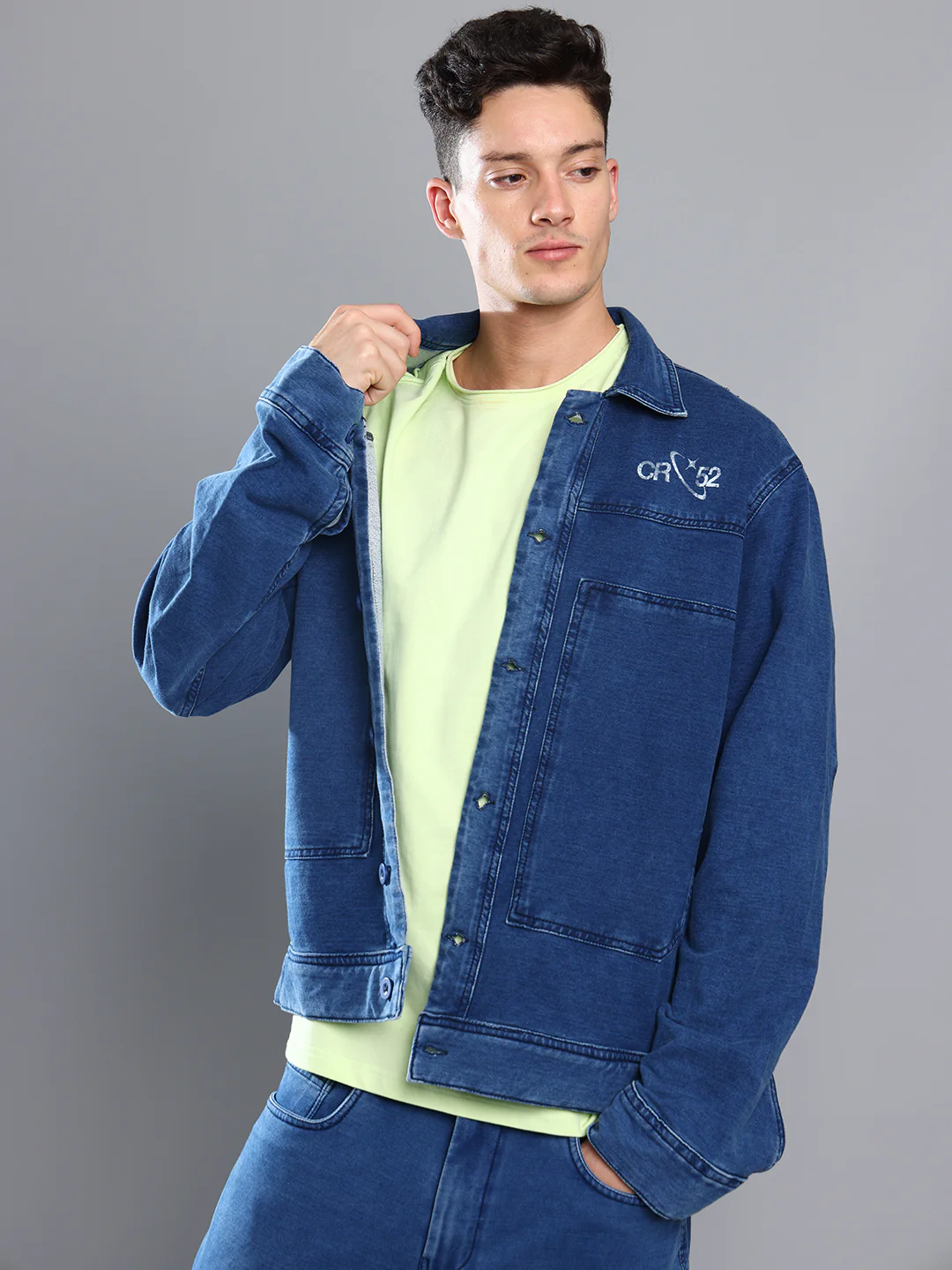 Den Knit Regular Jacket In Ice Blue