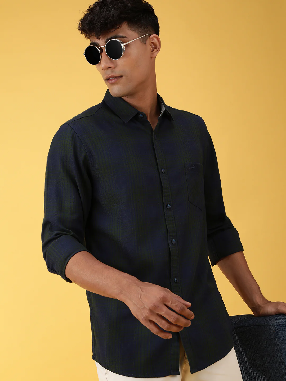 Checked Green Casual Full Sleeve 100% Cotton Shirt