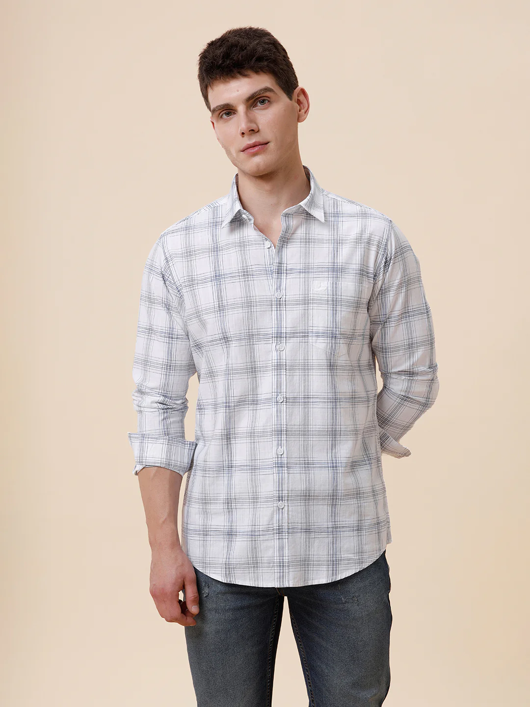 Cotton Checked Textured Shirt