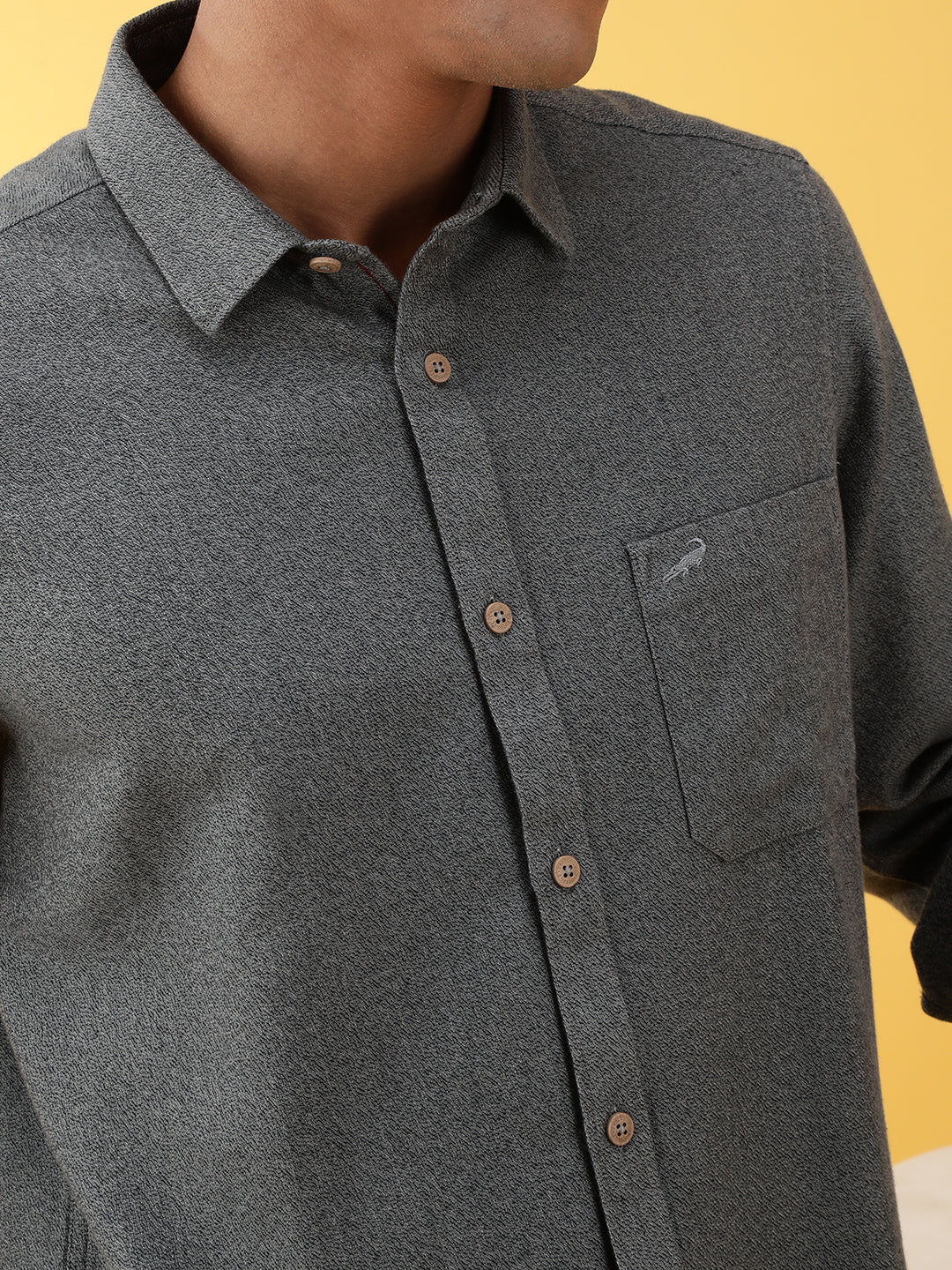 Green Solid Full Sleeve Casual 100% Cotton Shirt