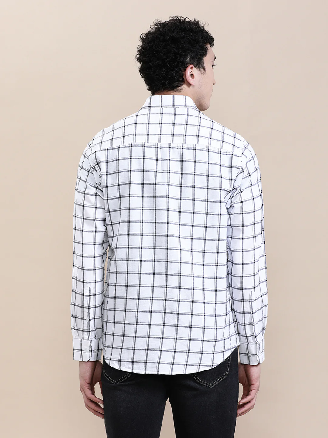 Linen Blend Checked Full Sleeve Shirt
