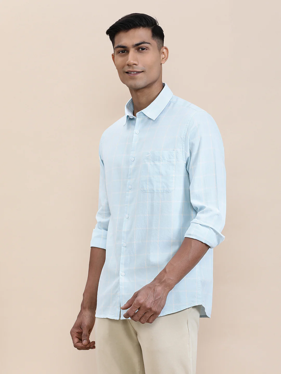 Blue Windowpane Lightweight Shirt