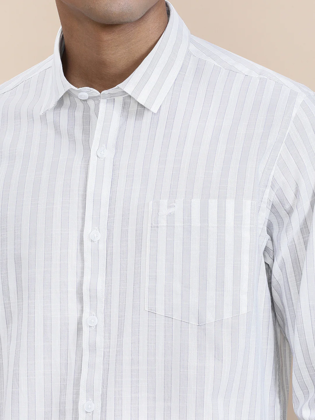 Stripe Textured Comfort Fit Shirt Purple
