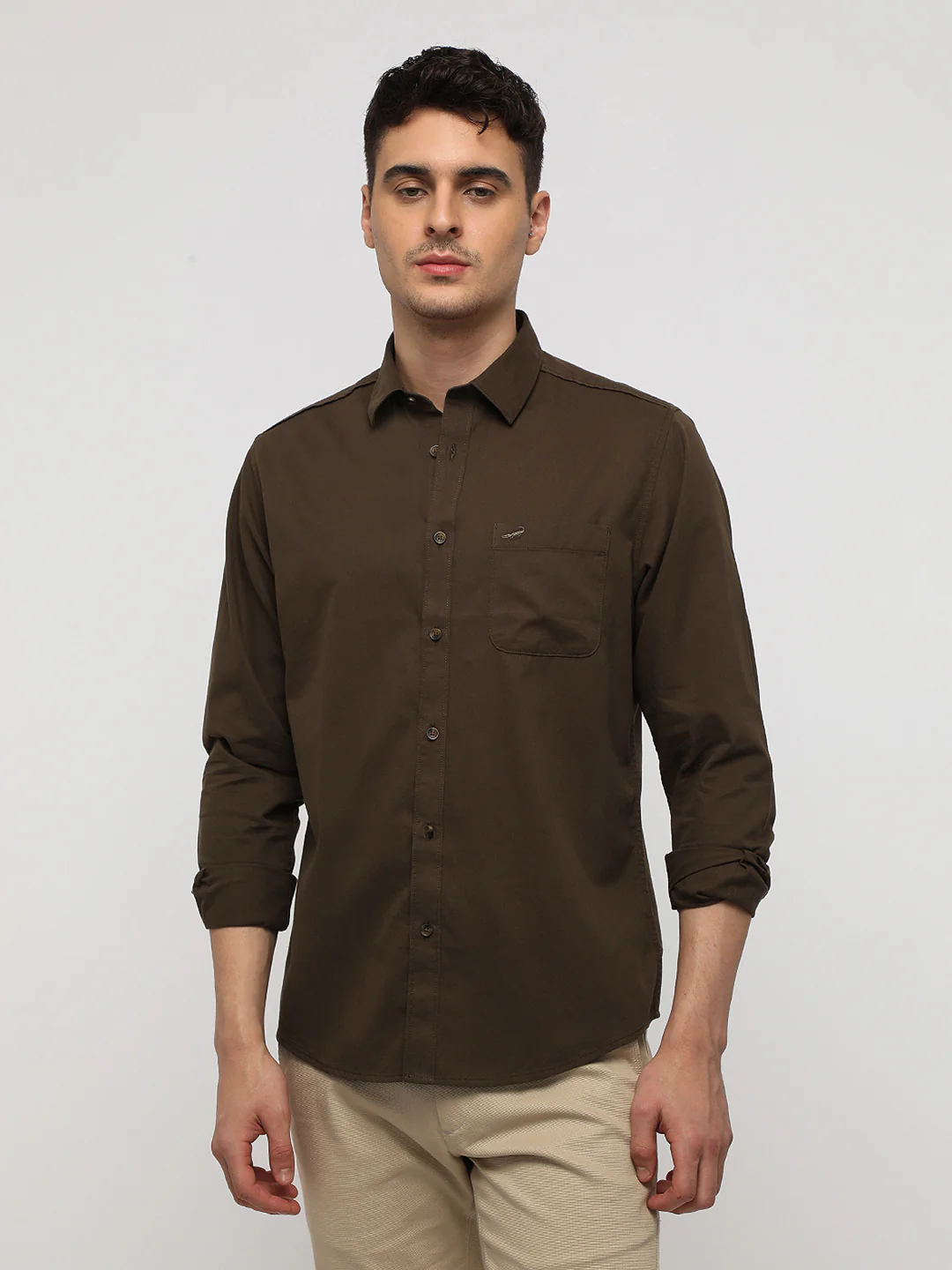 Brown Corded Textured Shirt