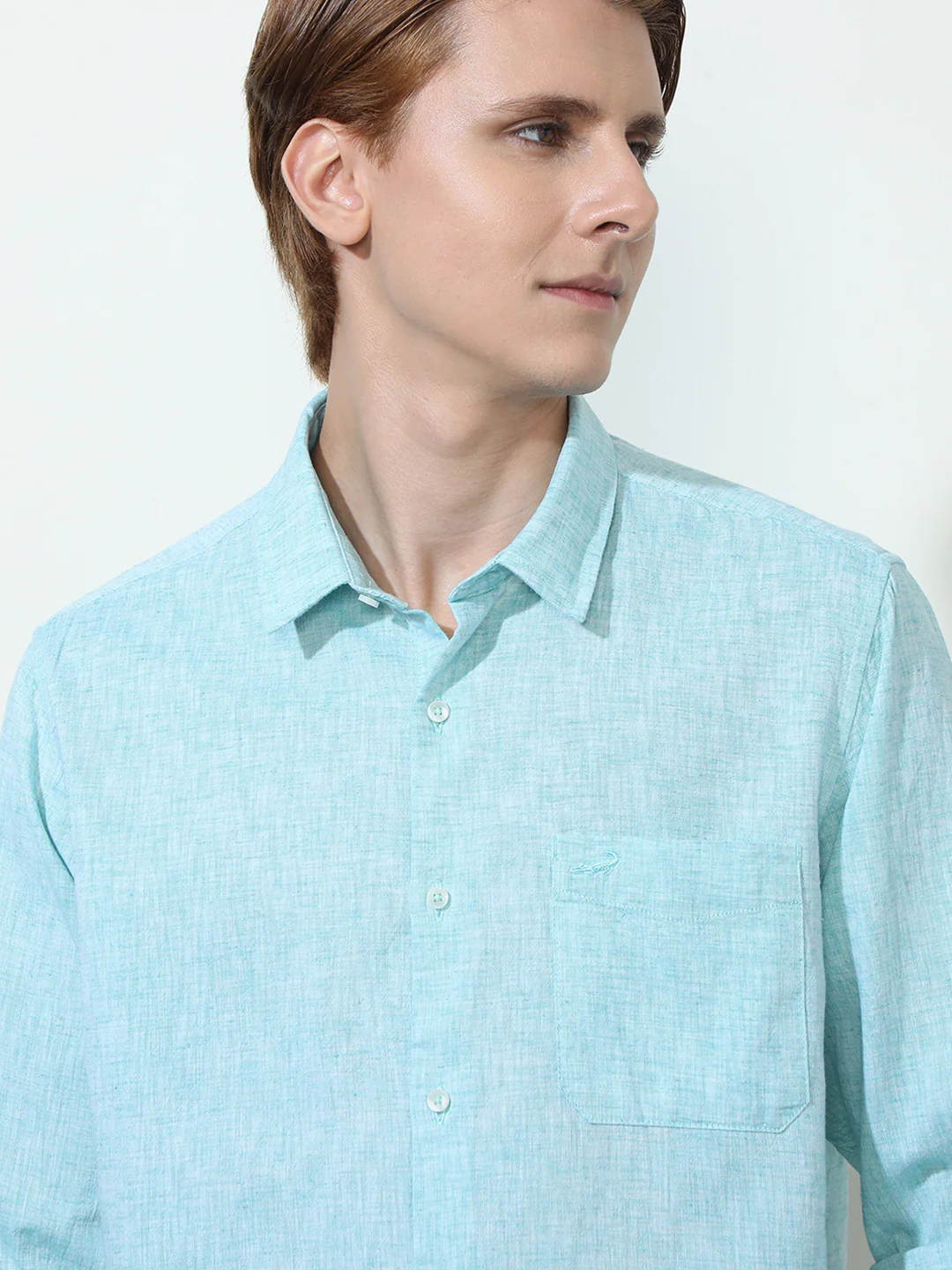 Solid Blue Full Sleeve Casual Shirt