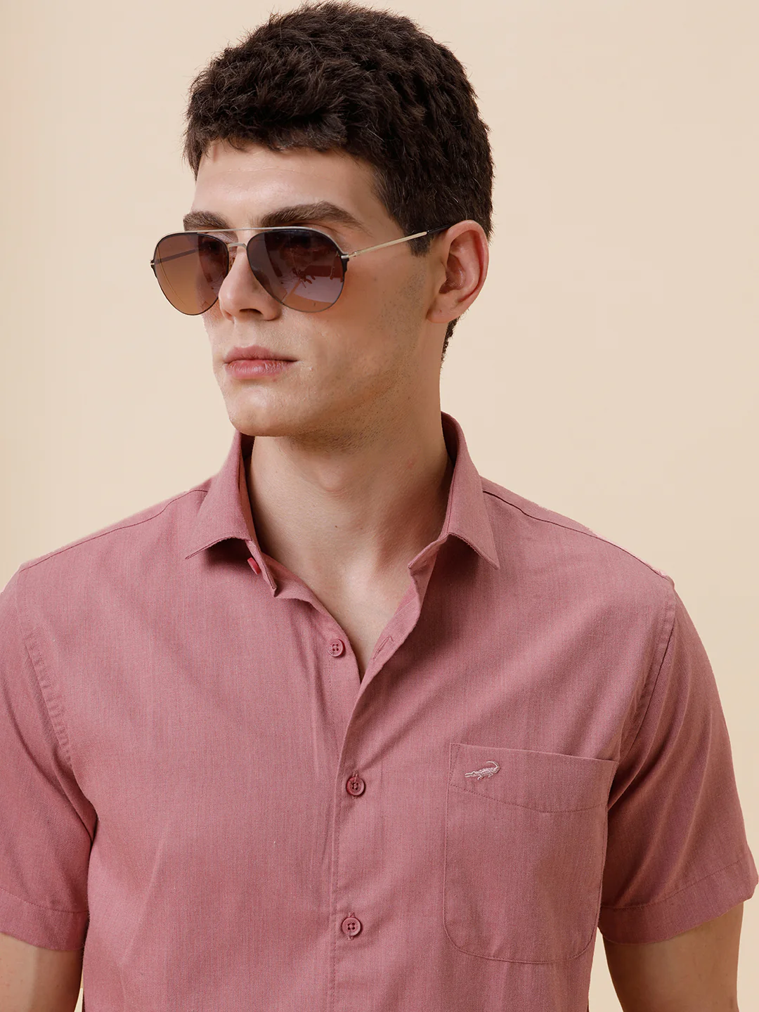 Melange Look Plain Shirt