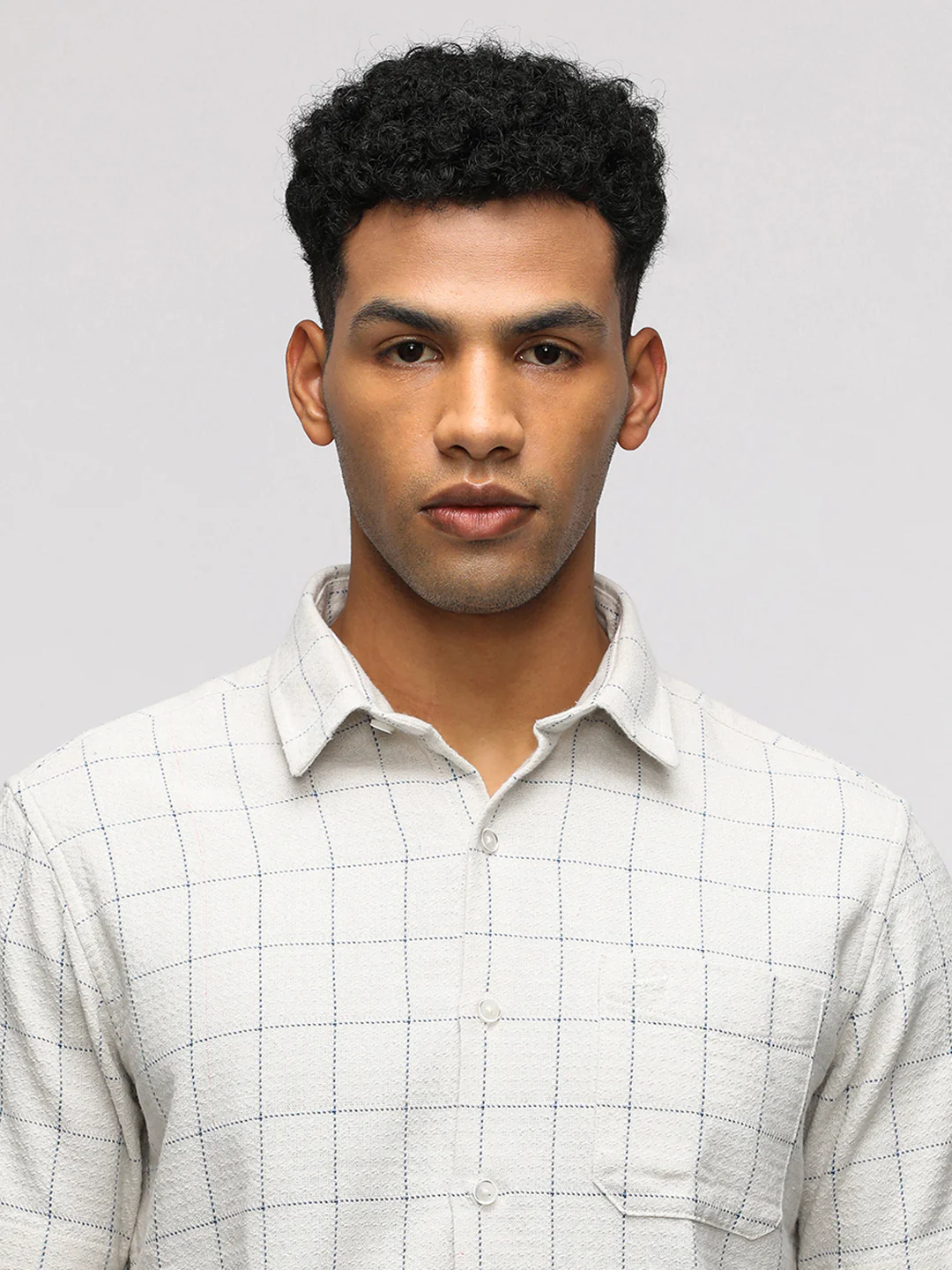Half Sleeve Blue Checked Shirt for Stylish Comfort