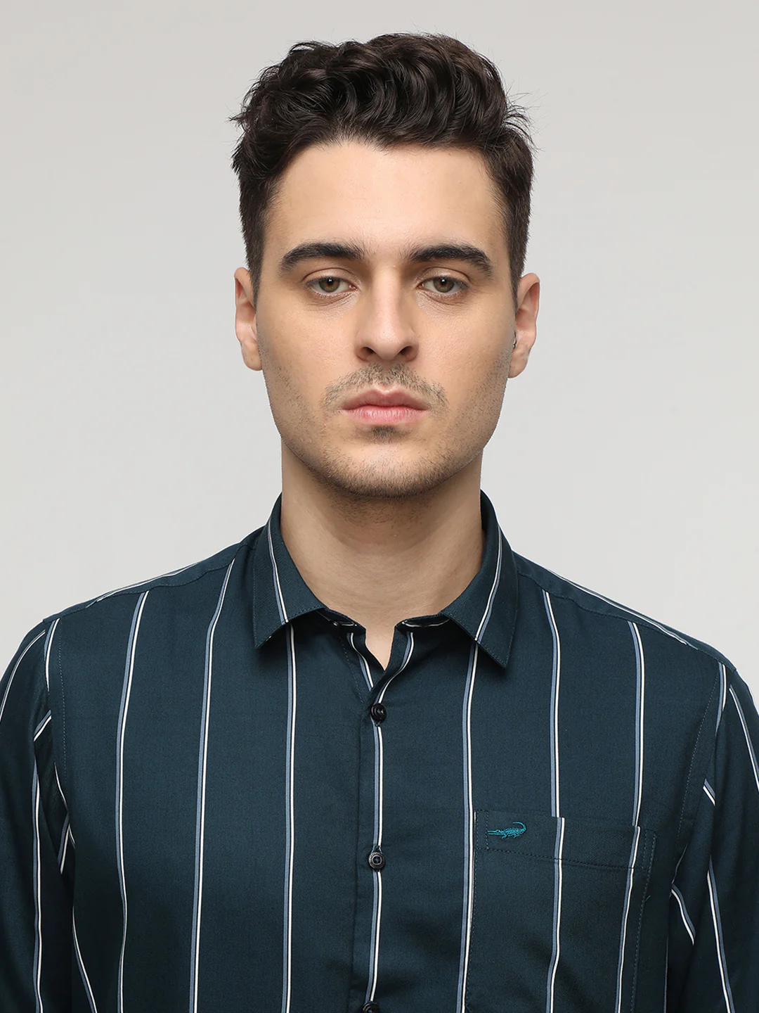 Green Stripe Fluid Shirt