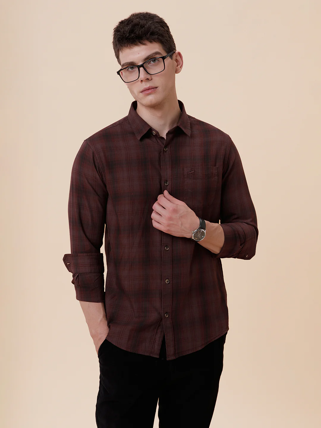 100% Cotton Garment Dyed Light Weight Checked Shirt