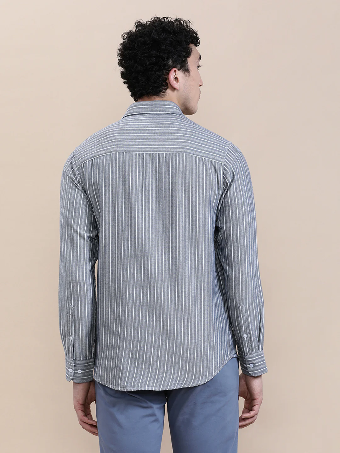 Classic Blue Striped Comfort Fit Shirt