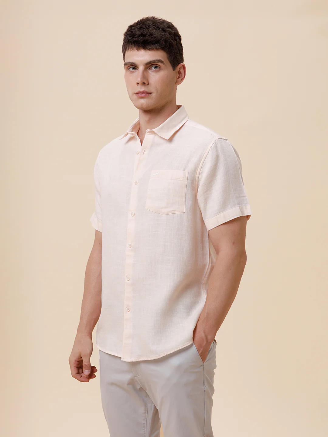 Pure Cotton Textured White Shirt