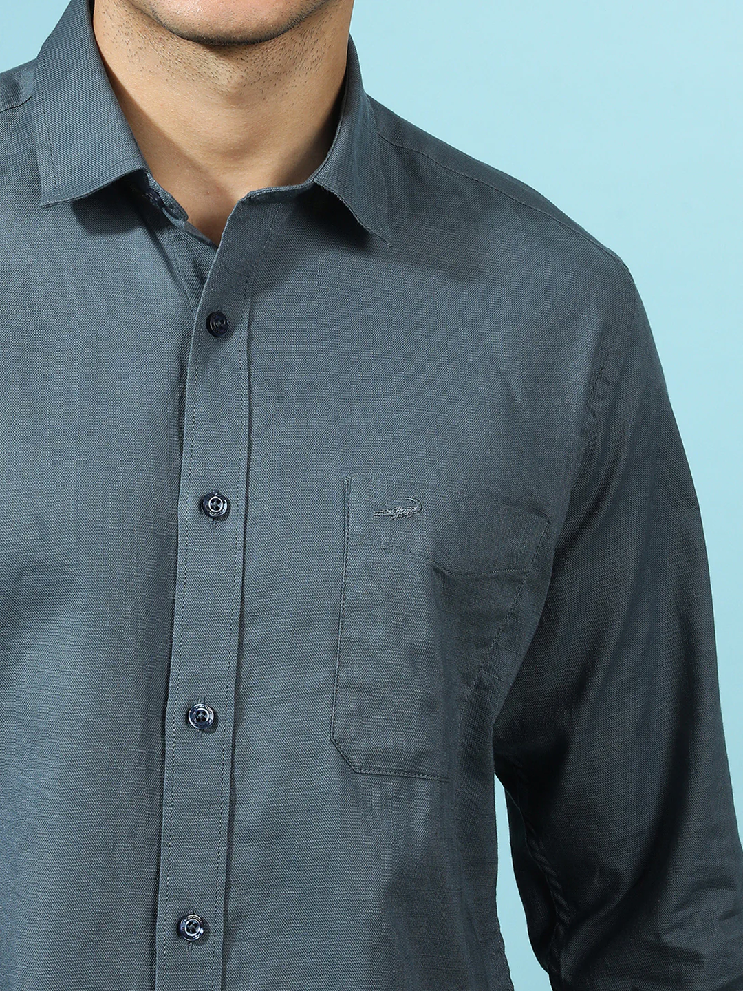 100% Cotton Textured Shirt China Blue
