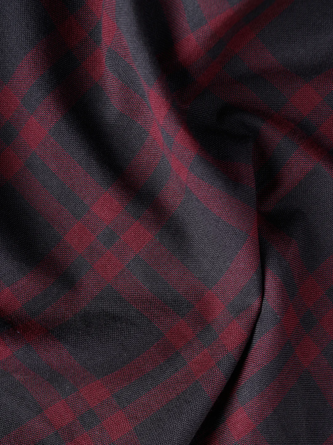 100% Cotton Muted Checks Red Shirt