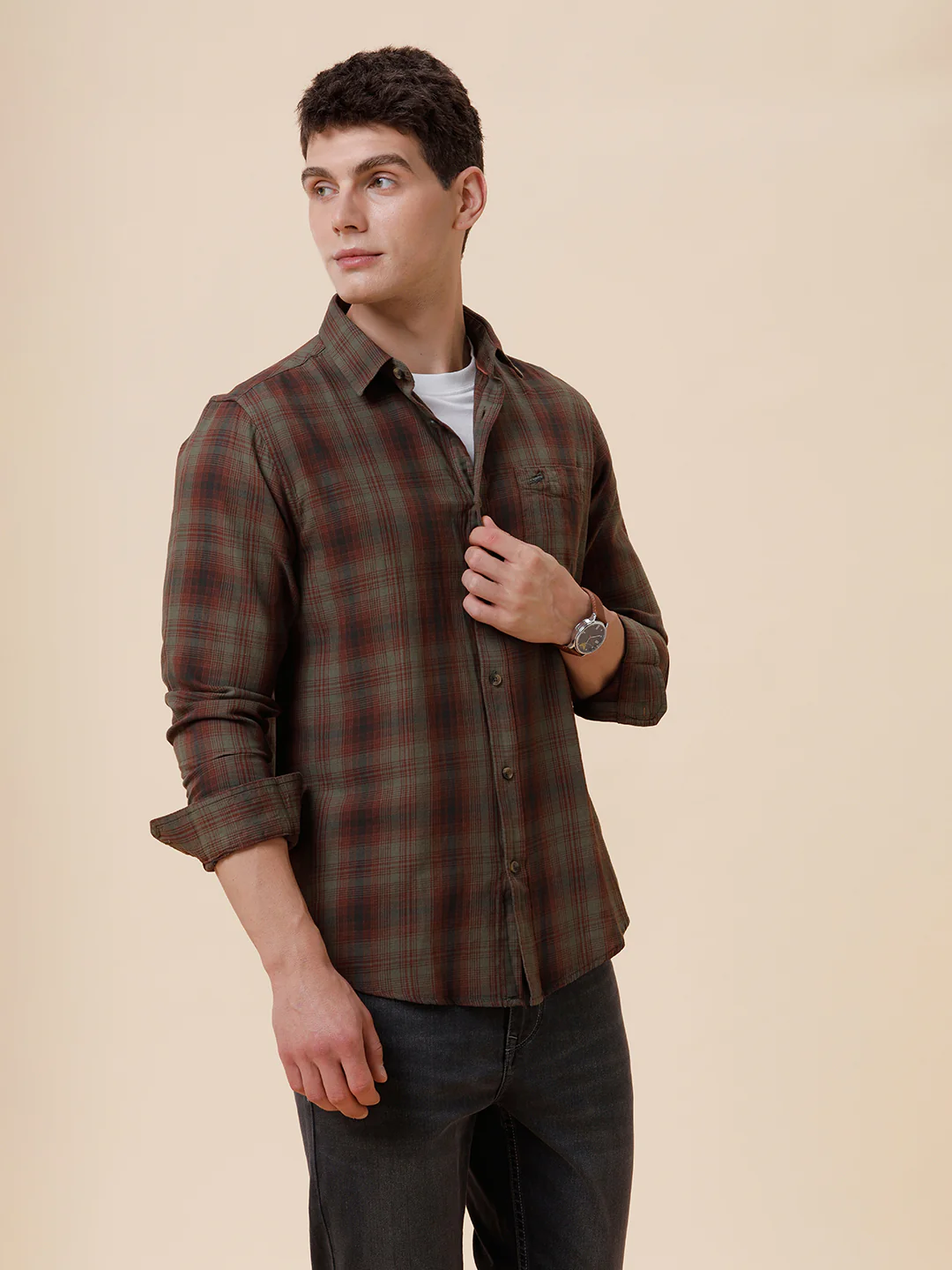 100% Cotton Garment Dyed Light Weight Checks Shirt