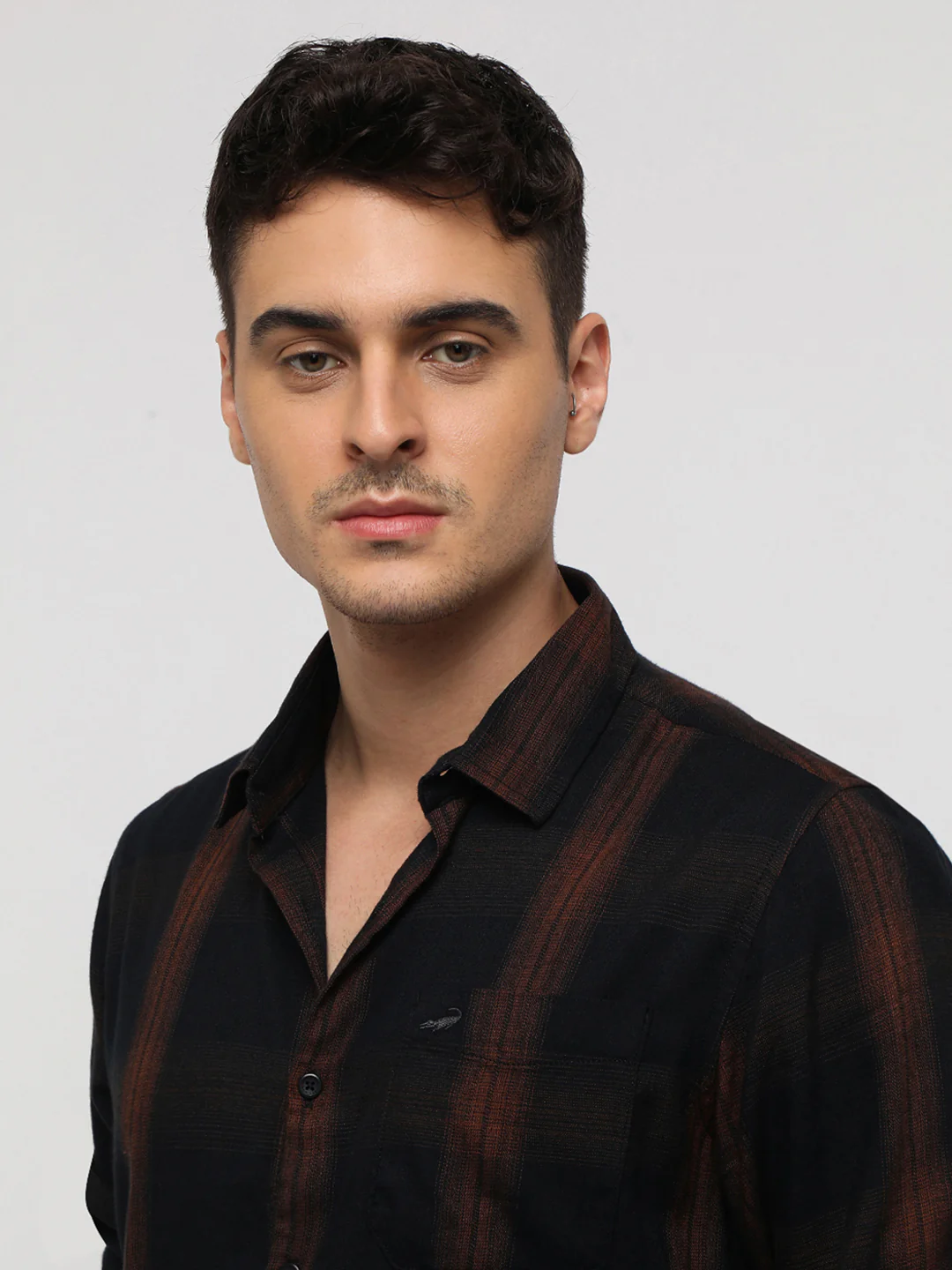 Black Soft Finish Checks Shirt