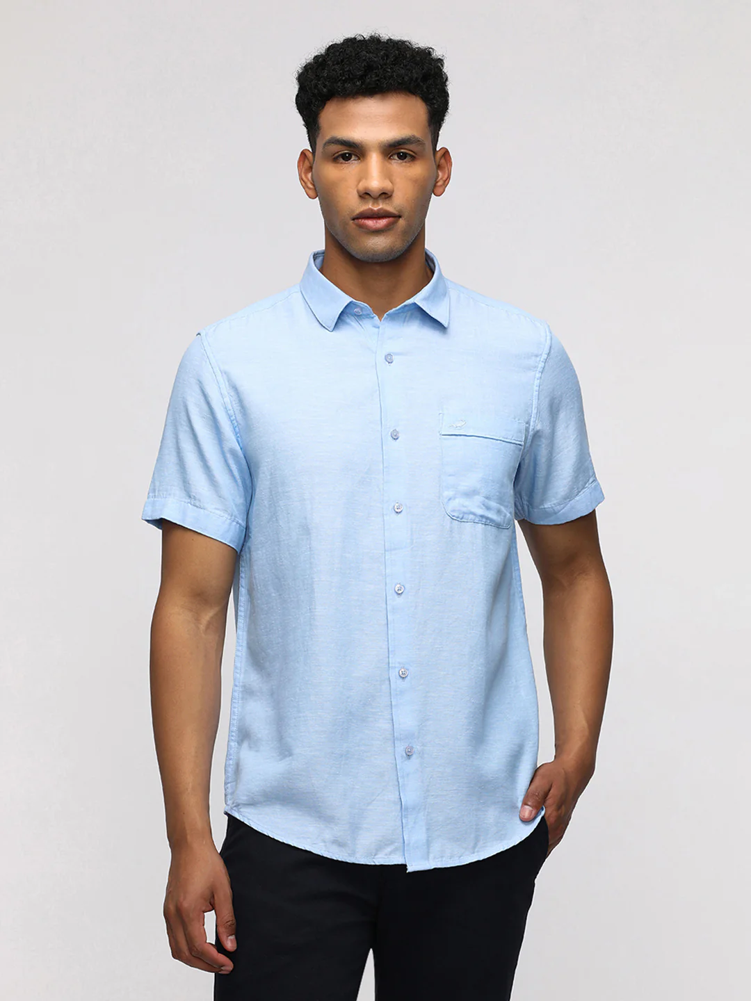 Comfort Fit Blue Shirt for Sporty Comfort