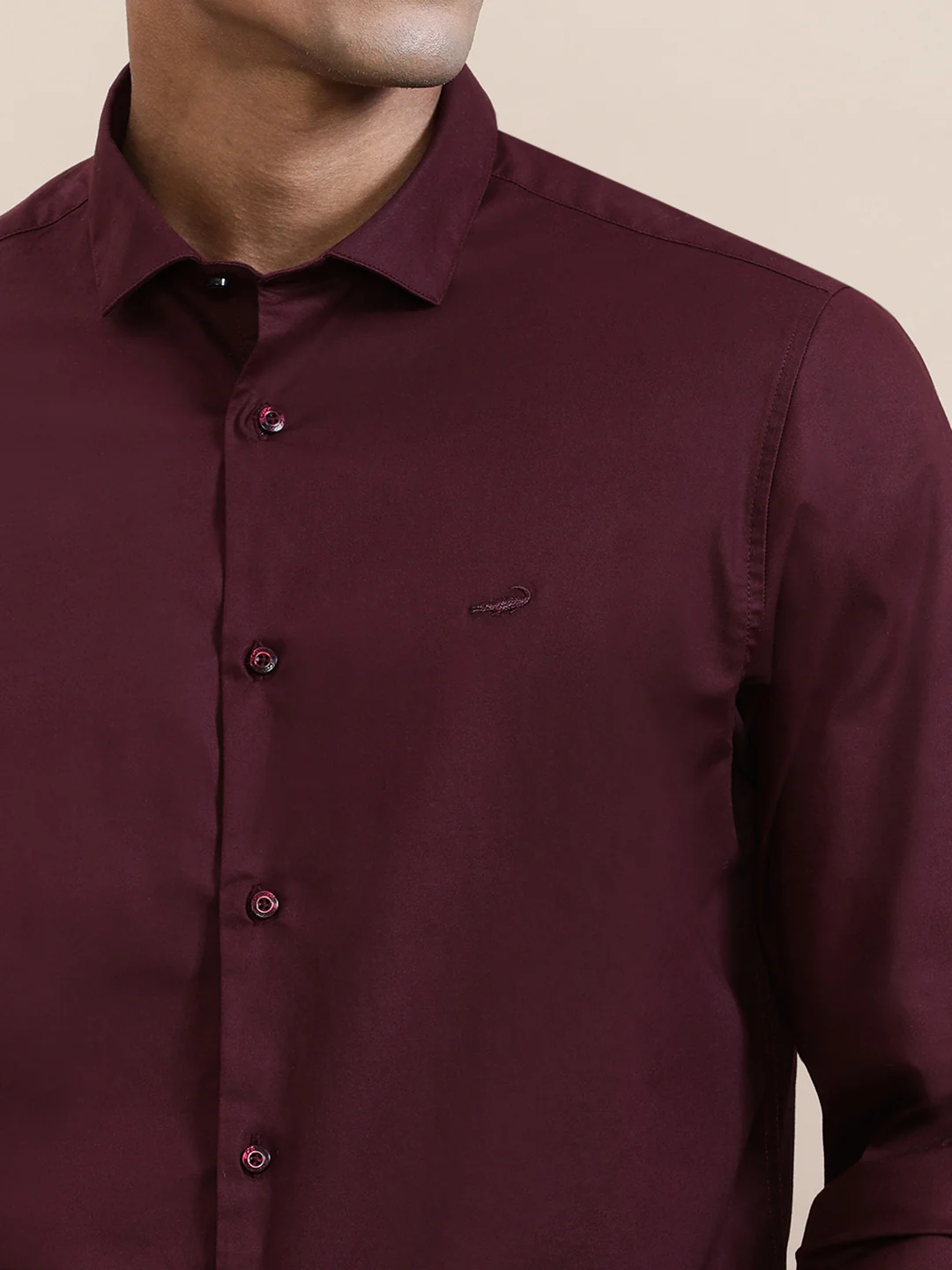 Mercerized Stretch Full Sleeve Shirt Red