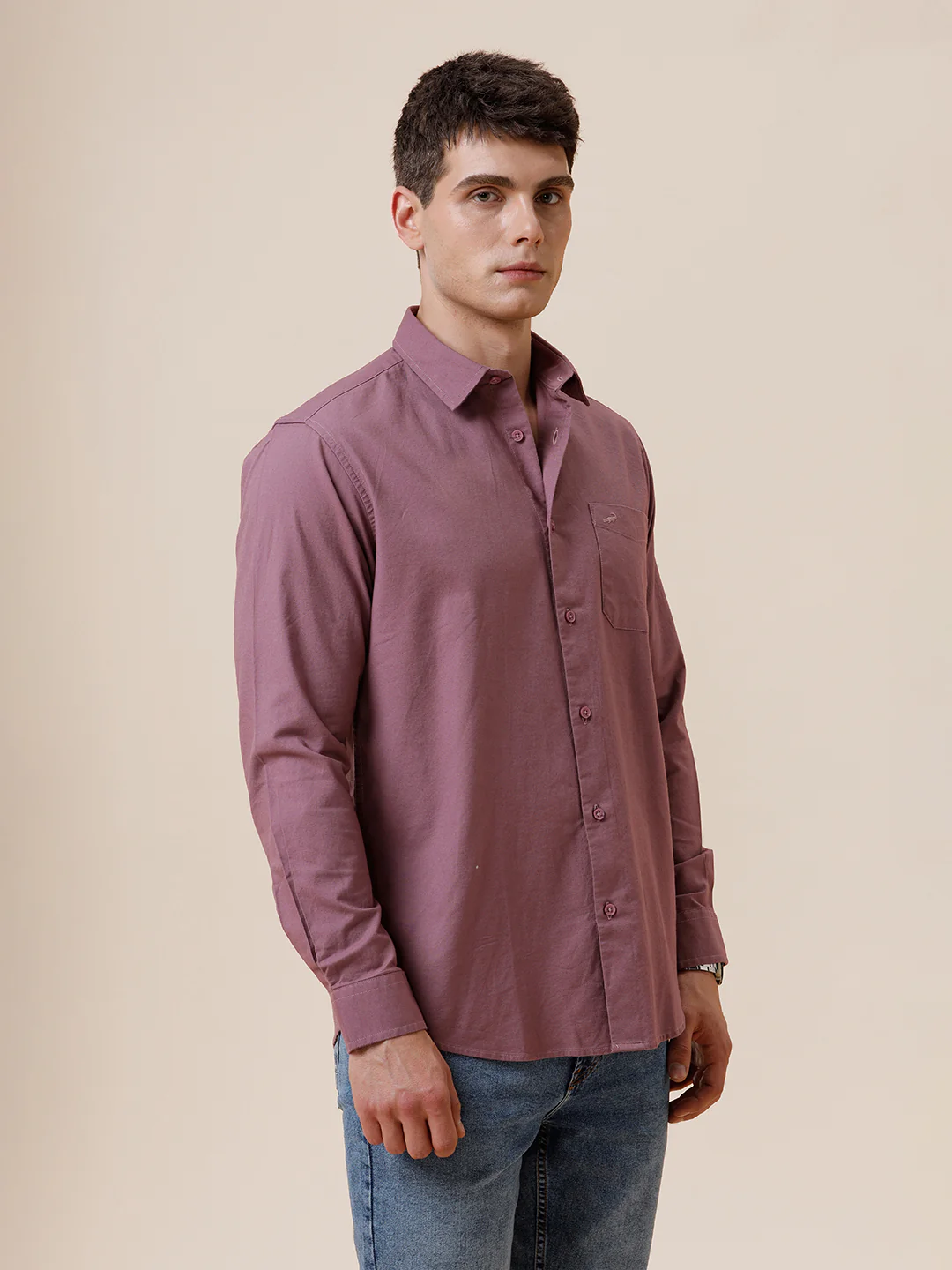 Cotton Stretch Oxford Pink Shirt